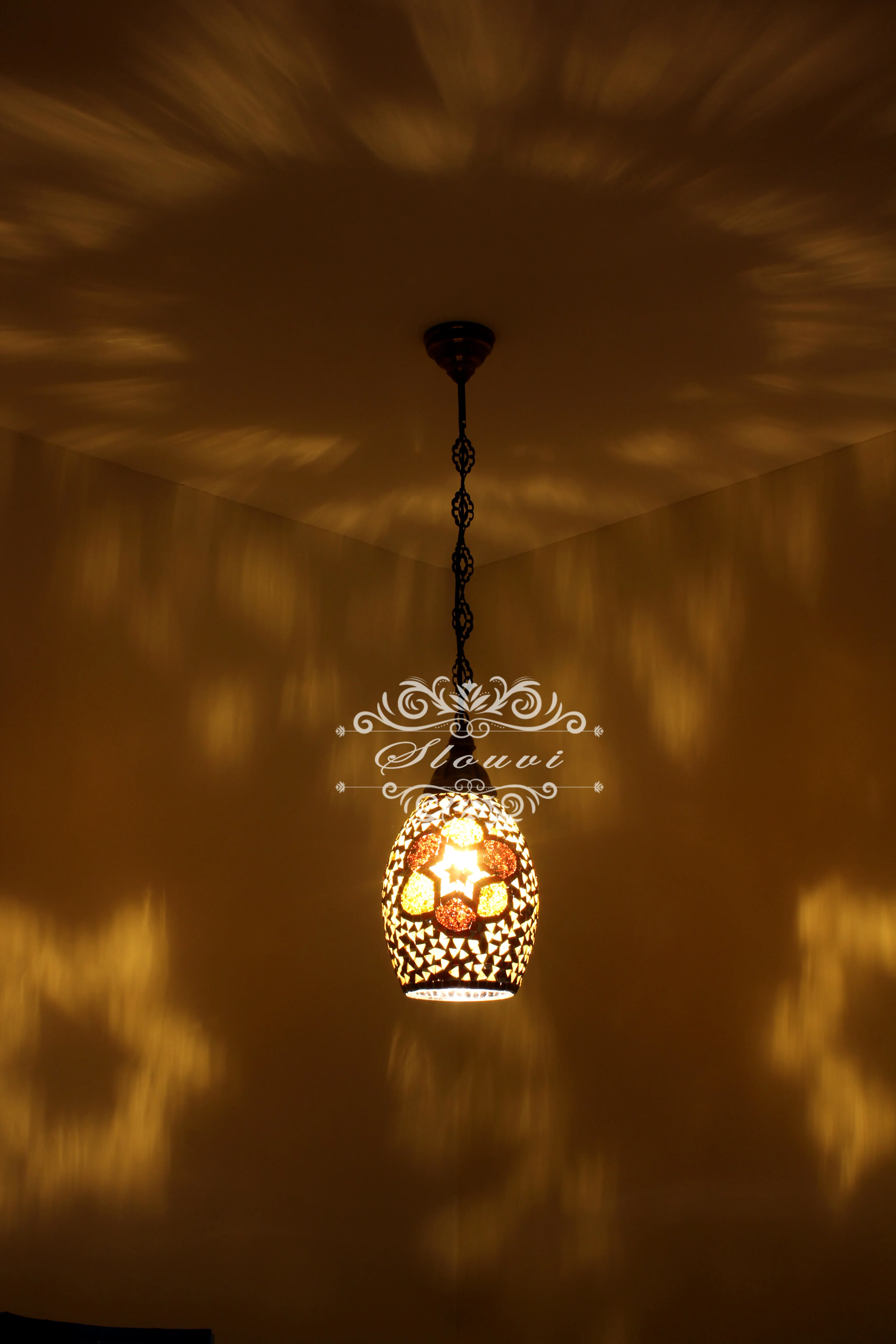 Turkish Handmade Mosaic Hanging Pendant - Kitchen Island Pendant - Image 5