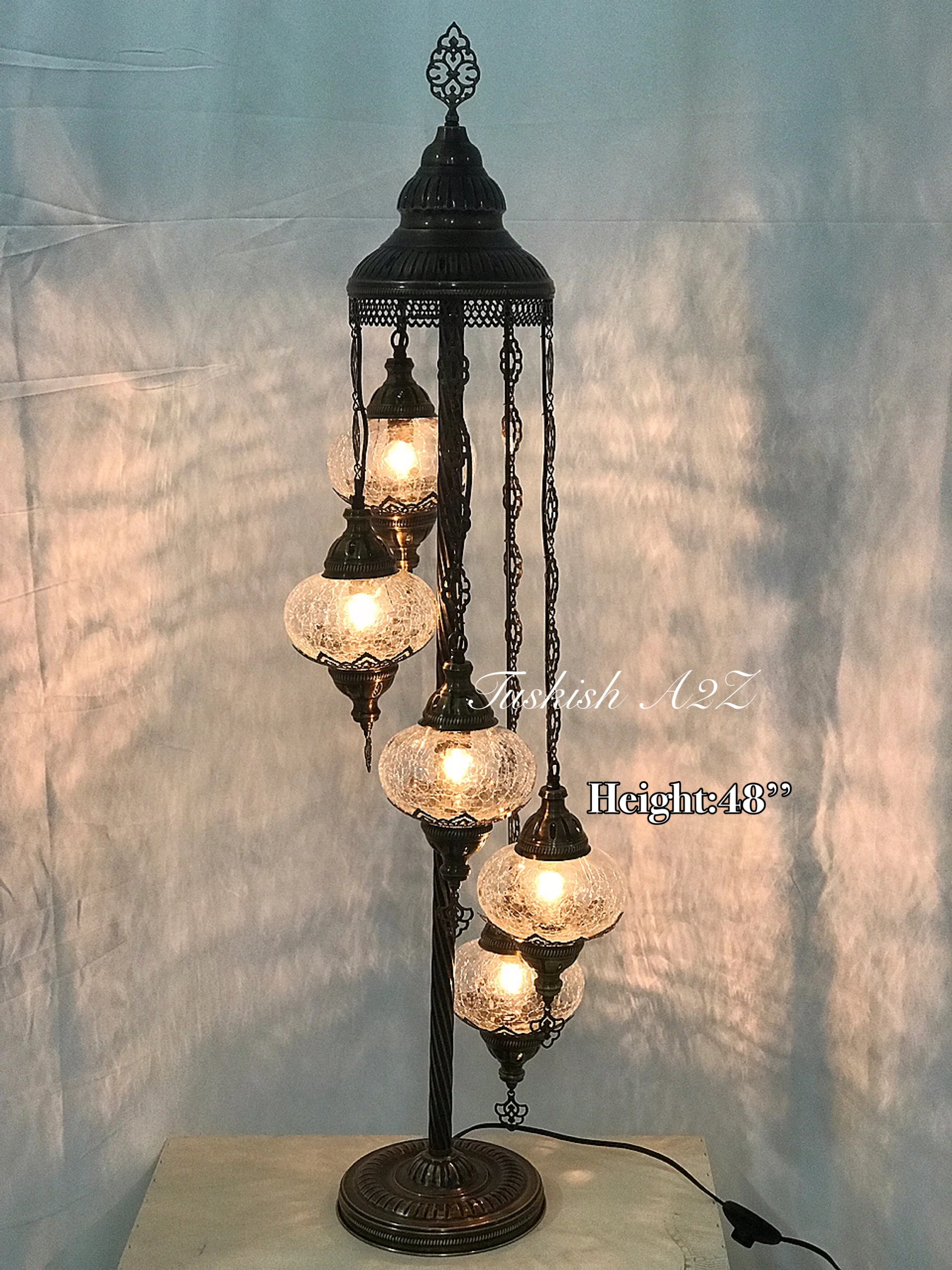 Turkish Mosaic Floor Lamp Fixtures (Not Included Globes) - Image 6