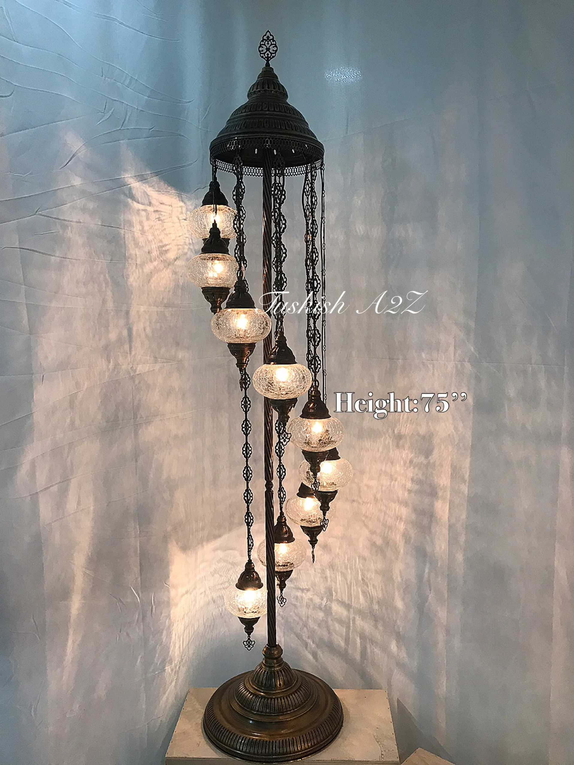 Turkish Mosaic Floor Lamp Fixtures (Not Included Globes) - Image 9