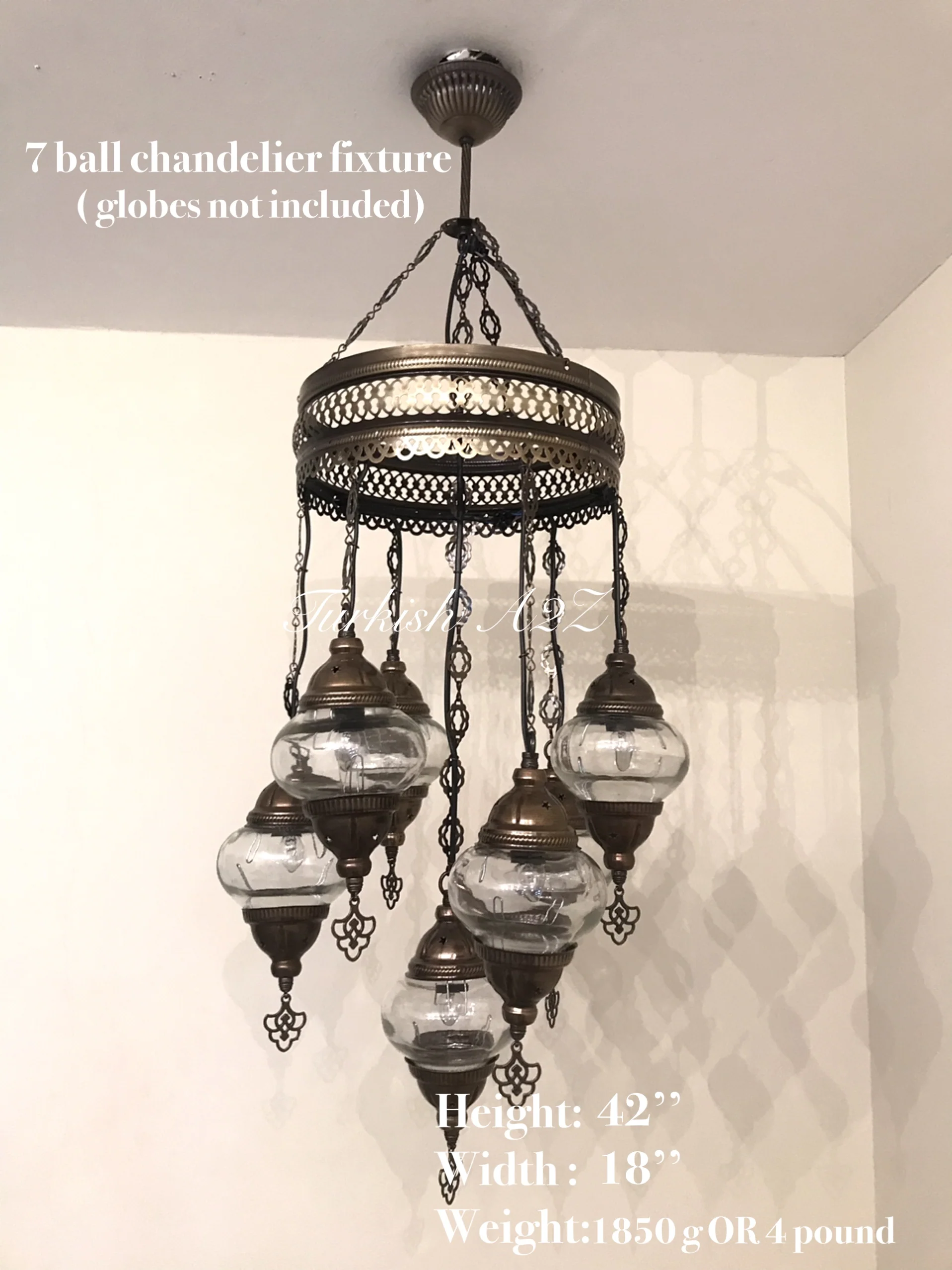 Turkish Mosaic Chandelier Fixtures (Not Included Globes) - Image 11