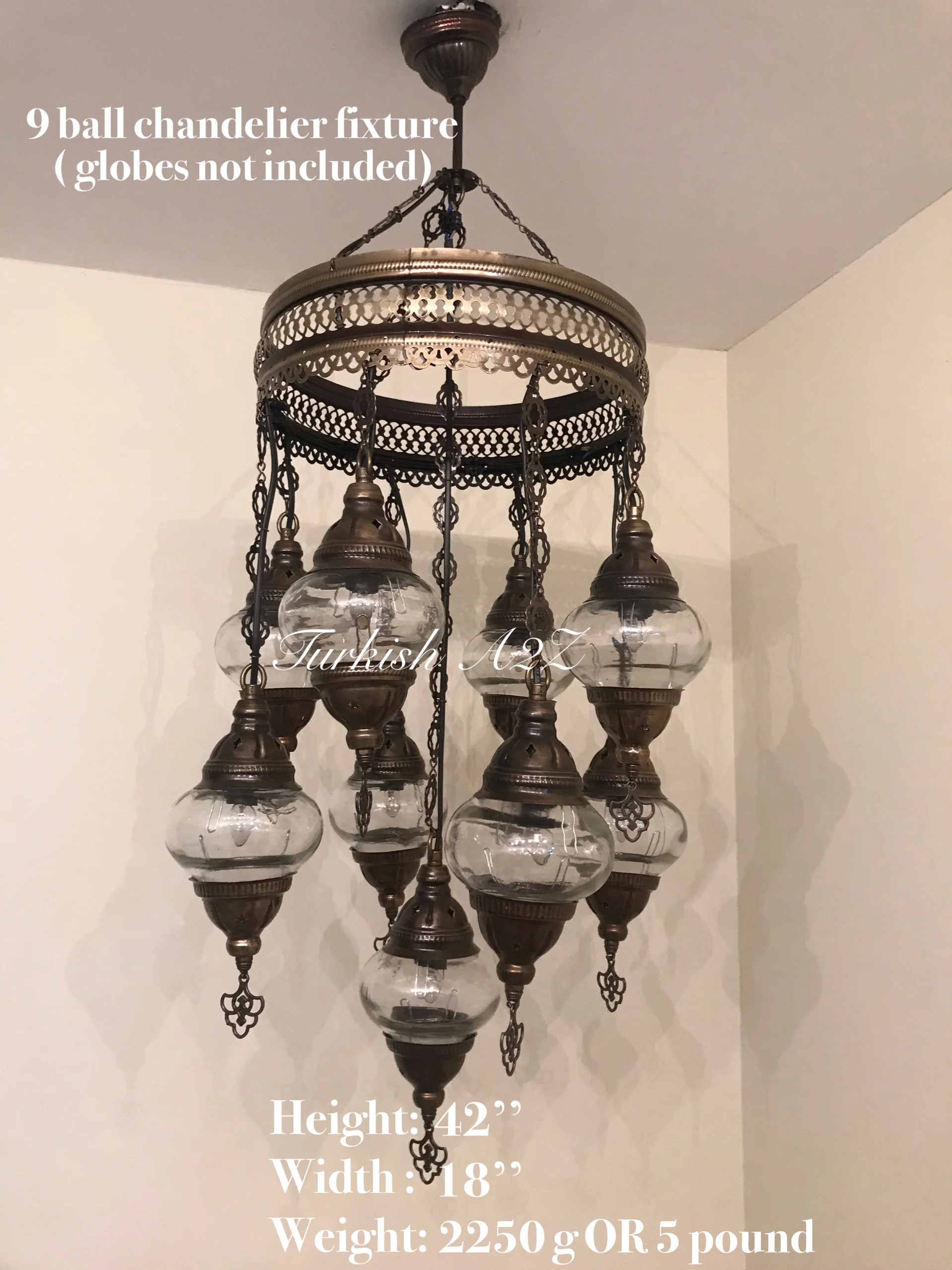 Turkish Mosaic Chandelier Fixtures (Not Included Globes) - Image 12