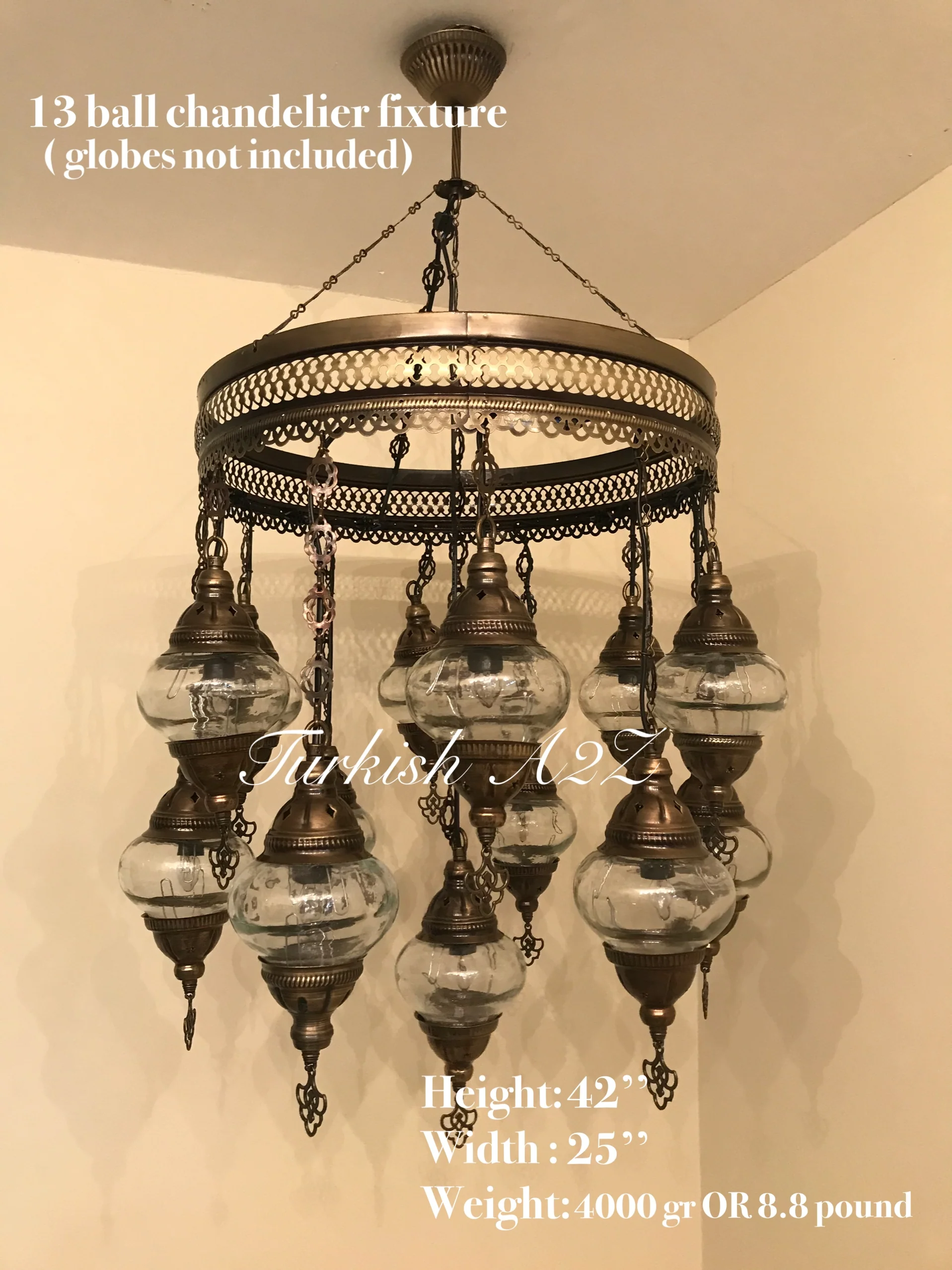Turkish Mosaic Chandelier Fixtures (Not Included Globes) - Image 14