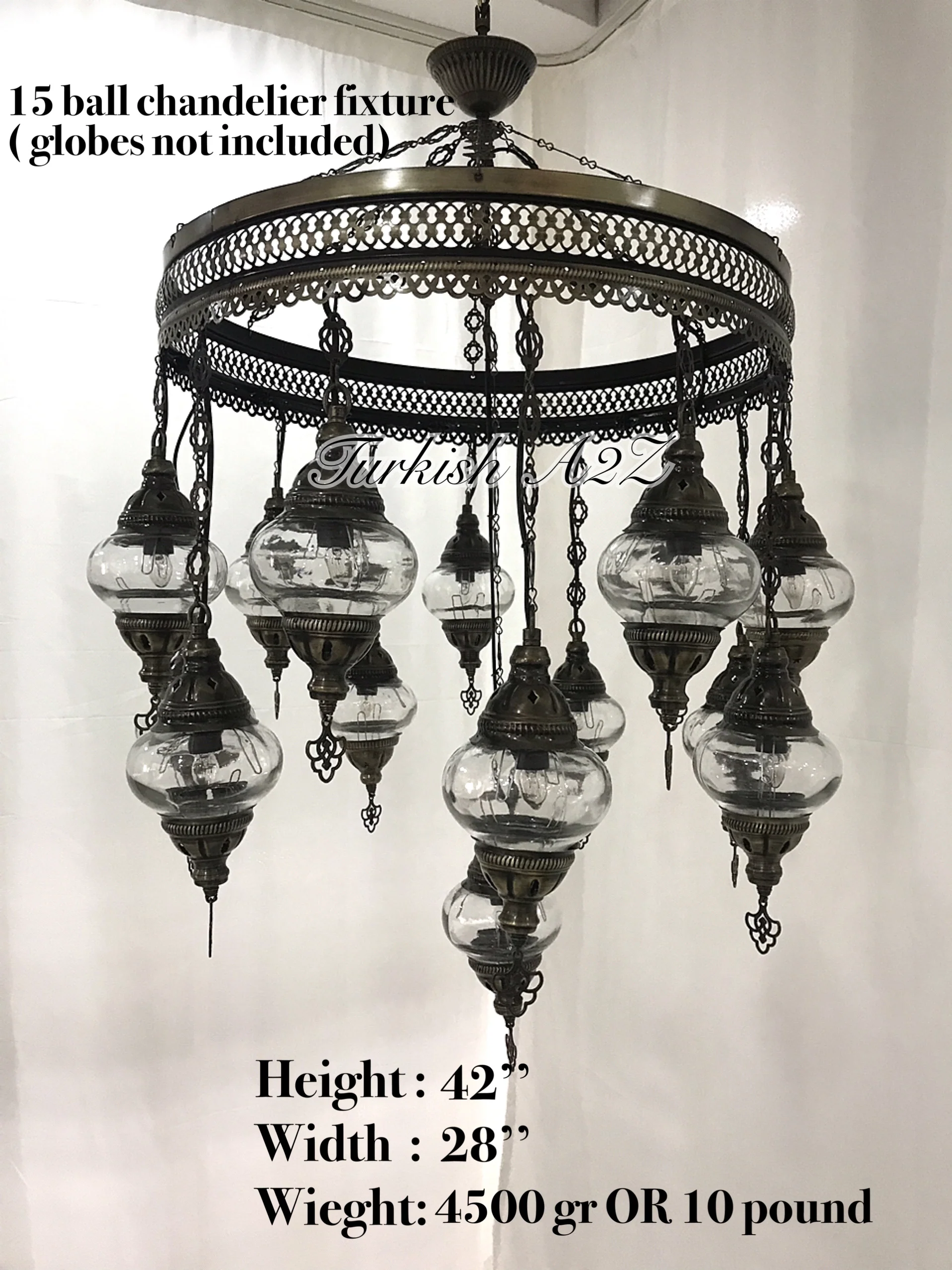 Turkish Mosaic Chandelier Fixtures (Not Included Globes) - Image 15