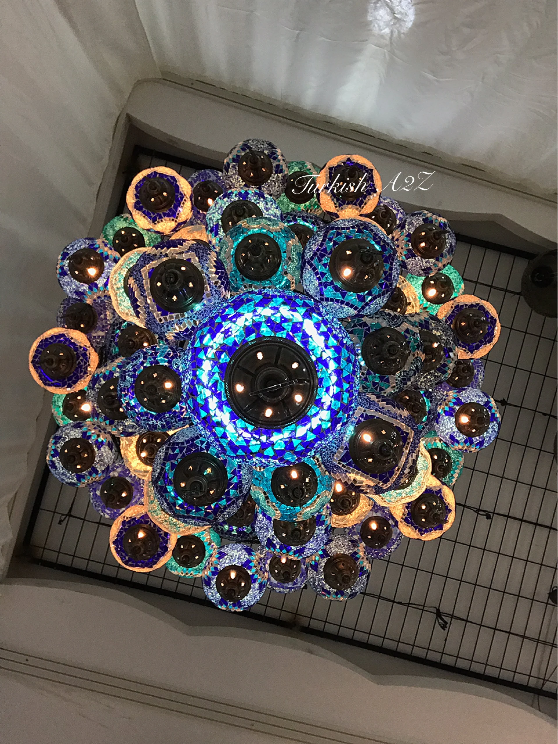 Turkish Mosaic Chandelier 51 Large Globes ID: LZ51L-3 - Image 4
