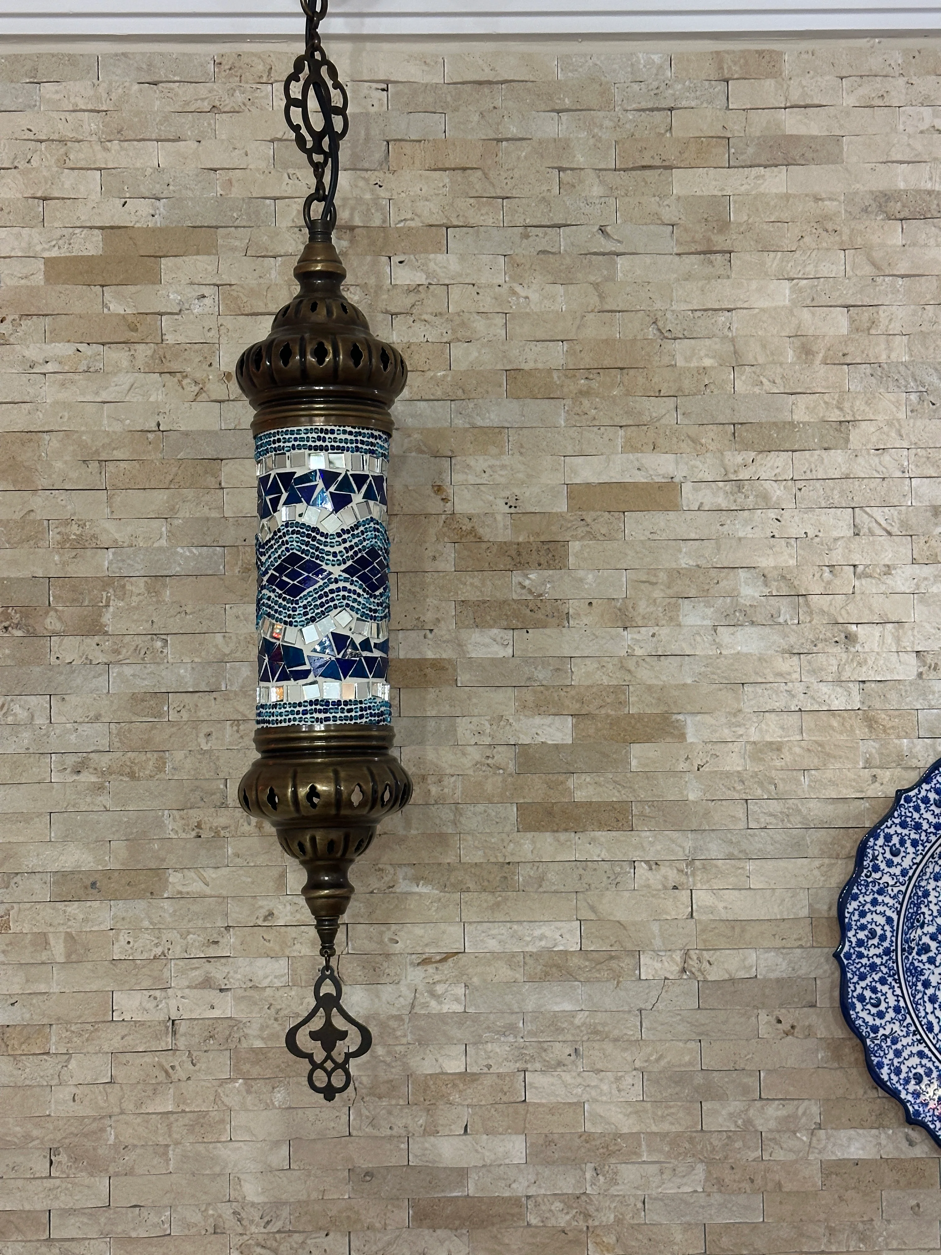 Turkish Mosaic Cylinder Pendant Lamp - 10 Colors to Choose - Image 17