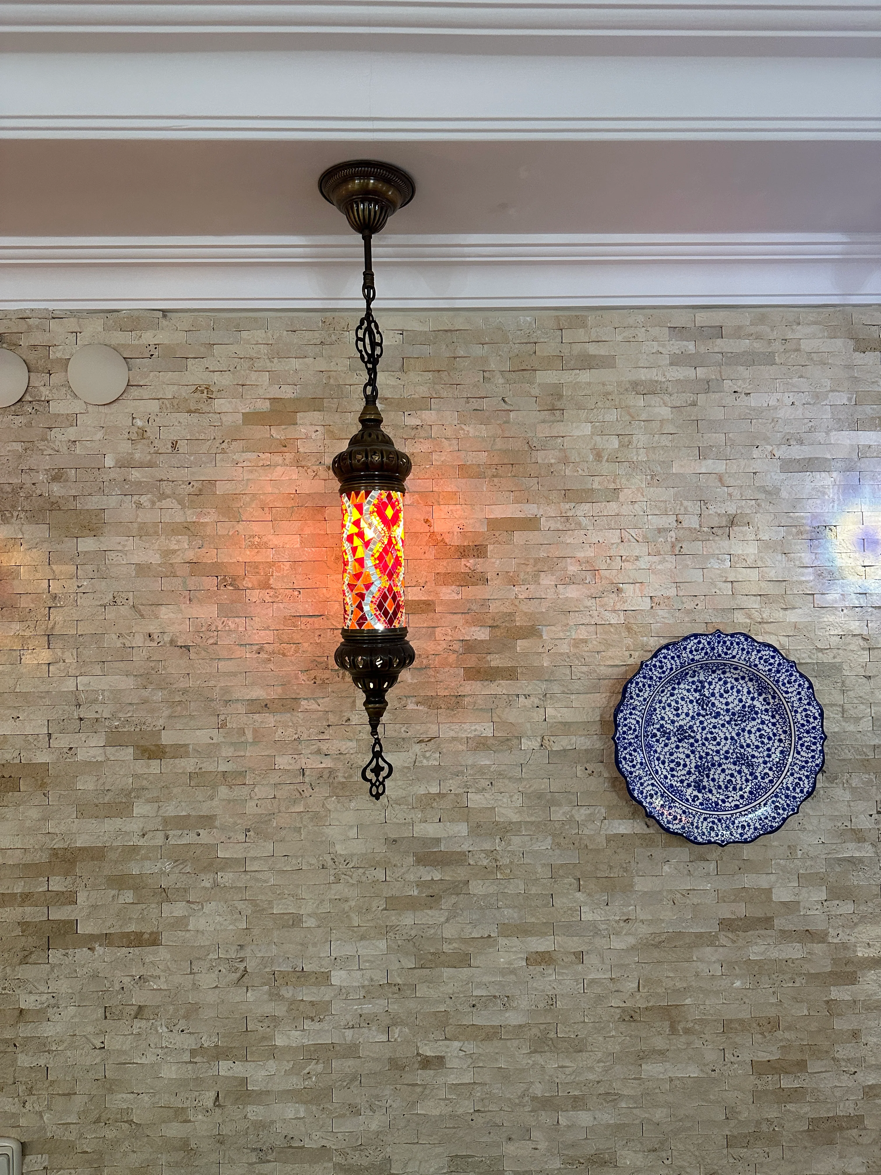 Turkish Mosaic Cylinder Pendant Lamp - 10 Colors to Choose - Image 34