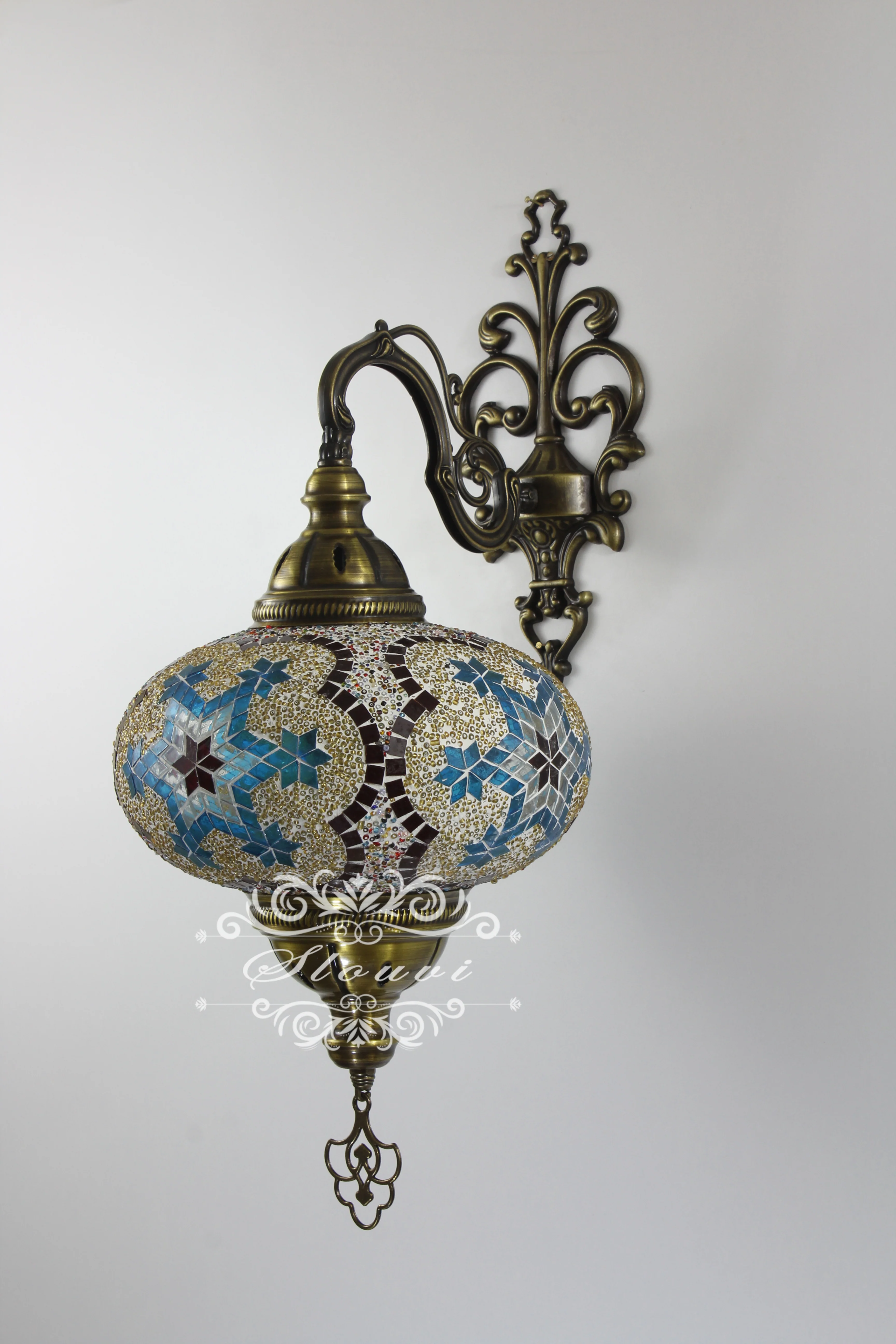 Melidia Turkish Mosaic Wall Sconce, With Extra Large Globes - Image 6