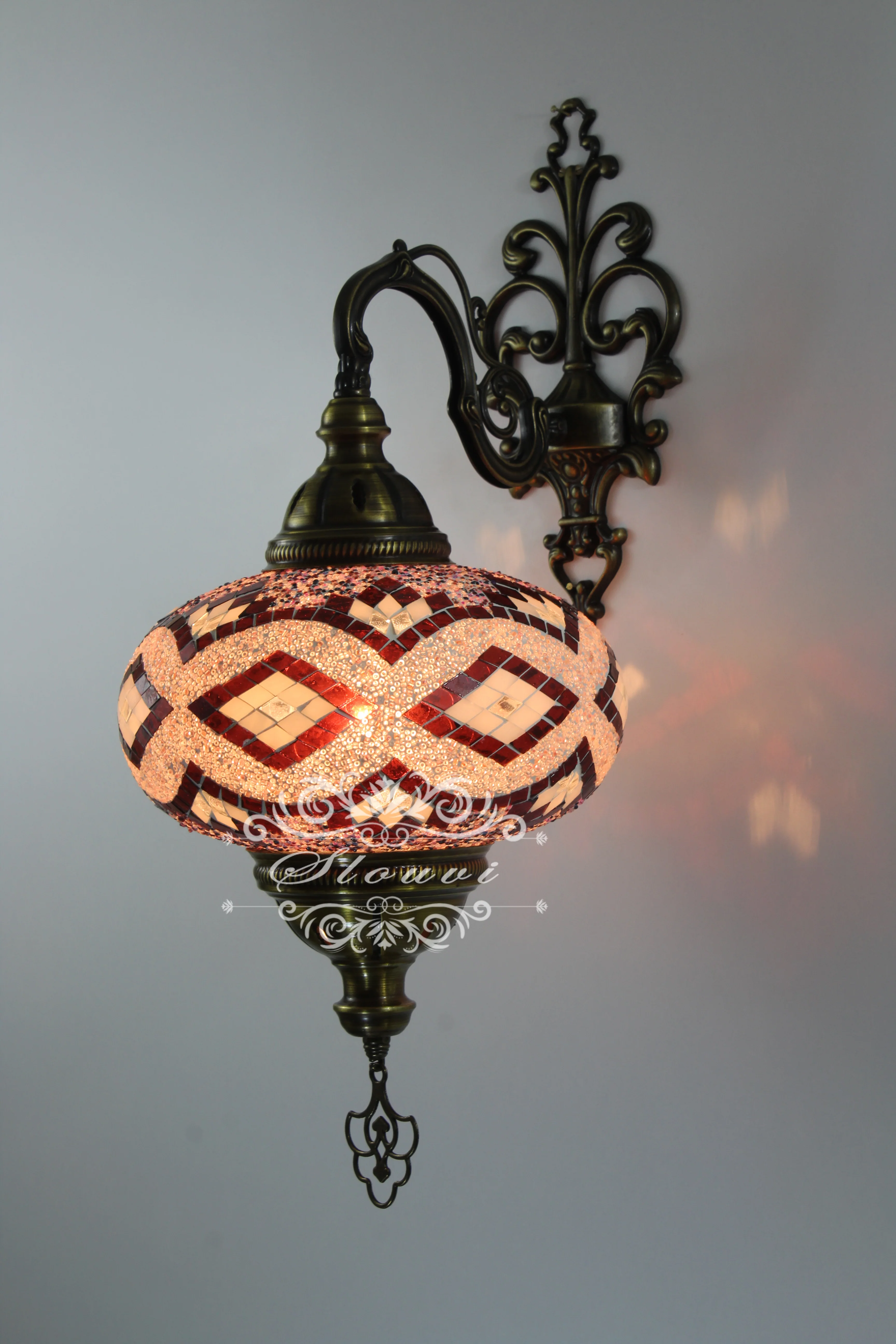 Turkish Mosaic Wall Sconce, With Extra Large Globes