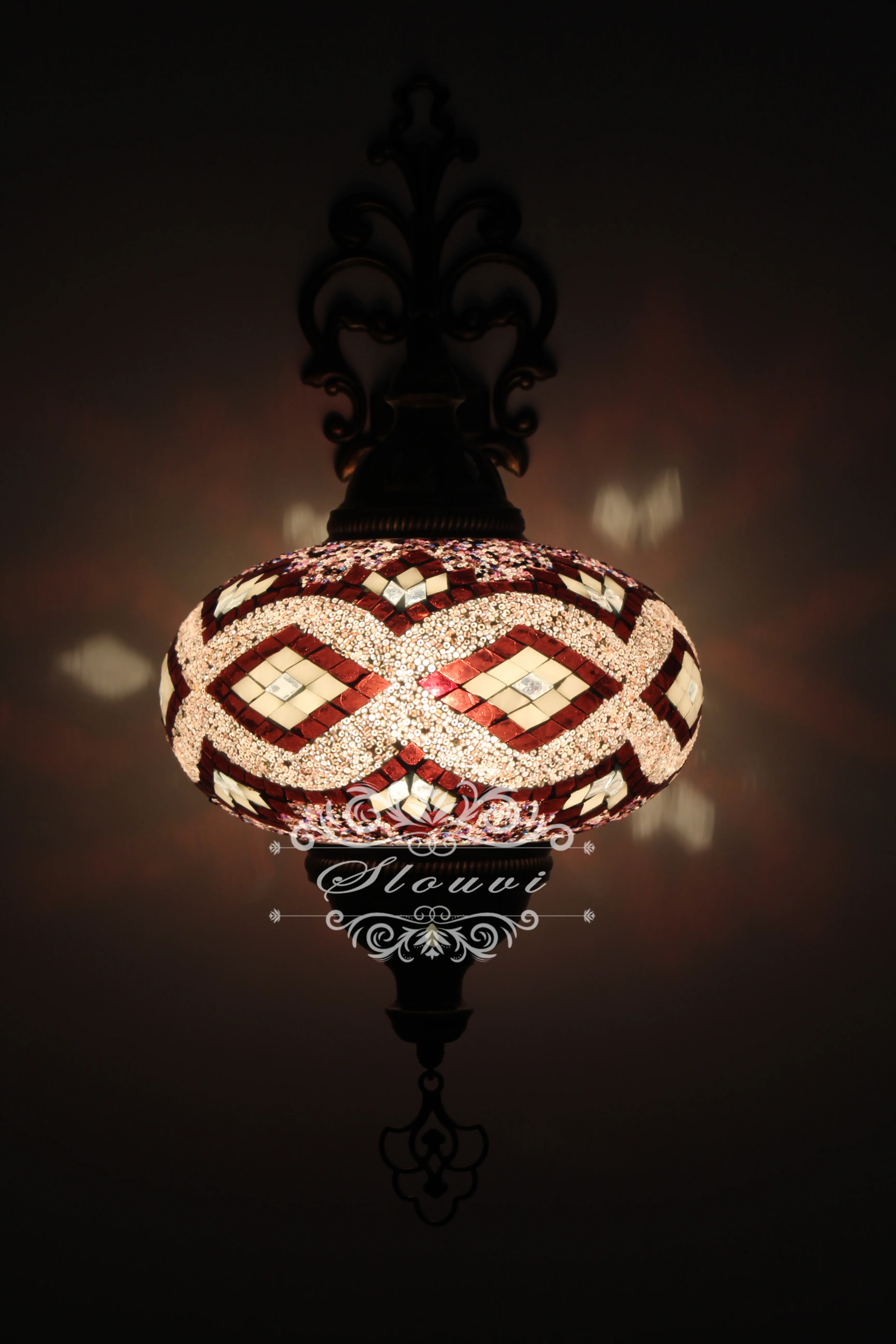 Turkish Mosaic Wall Sconce, With Extra Large Globes - Image 5
