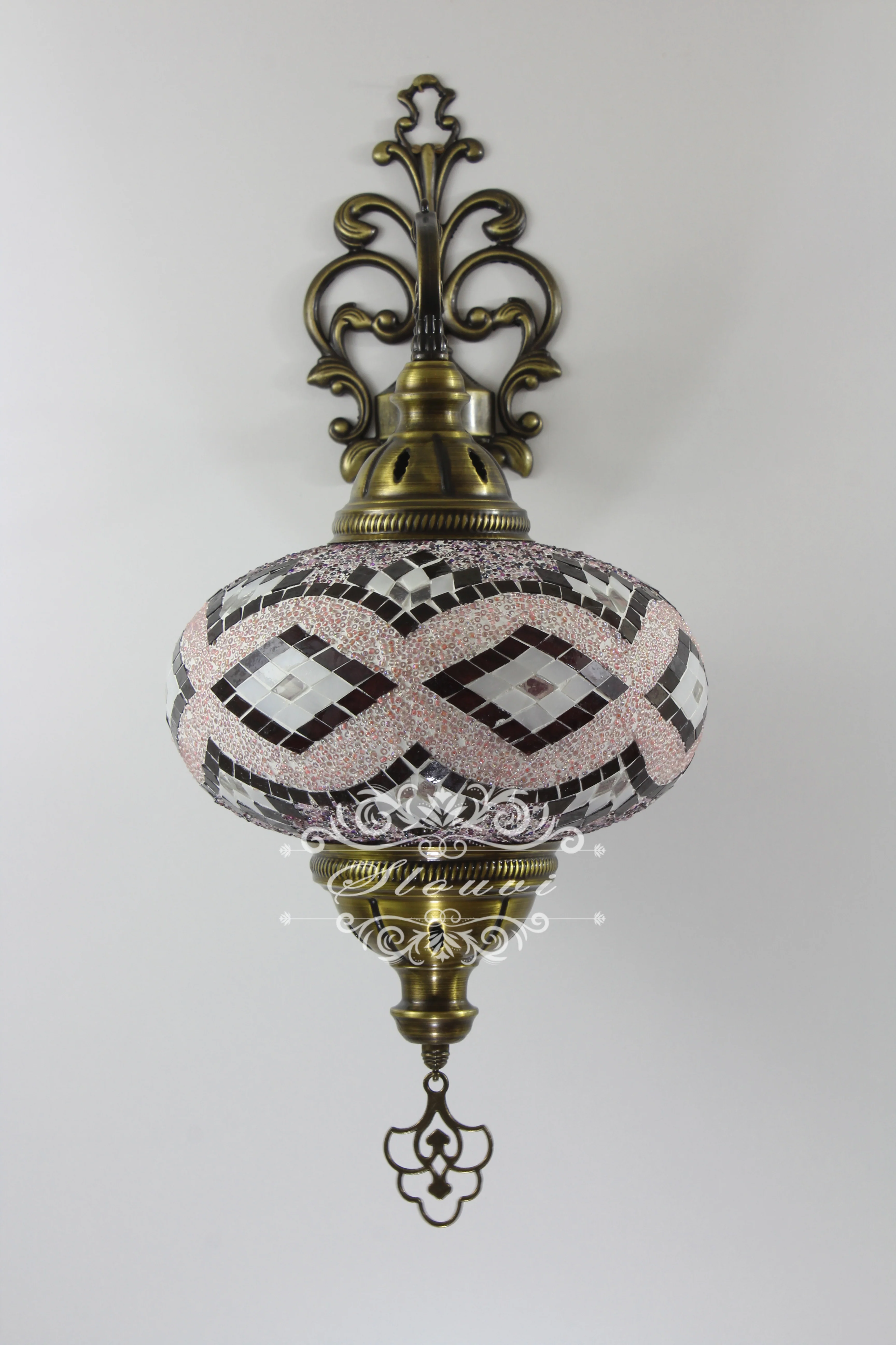 Turkish Mosaic Wall Sconce, With Extra Large Globes - Image 6