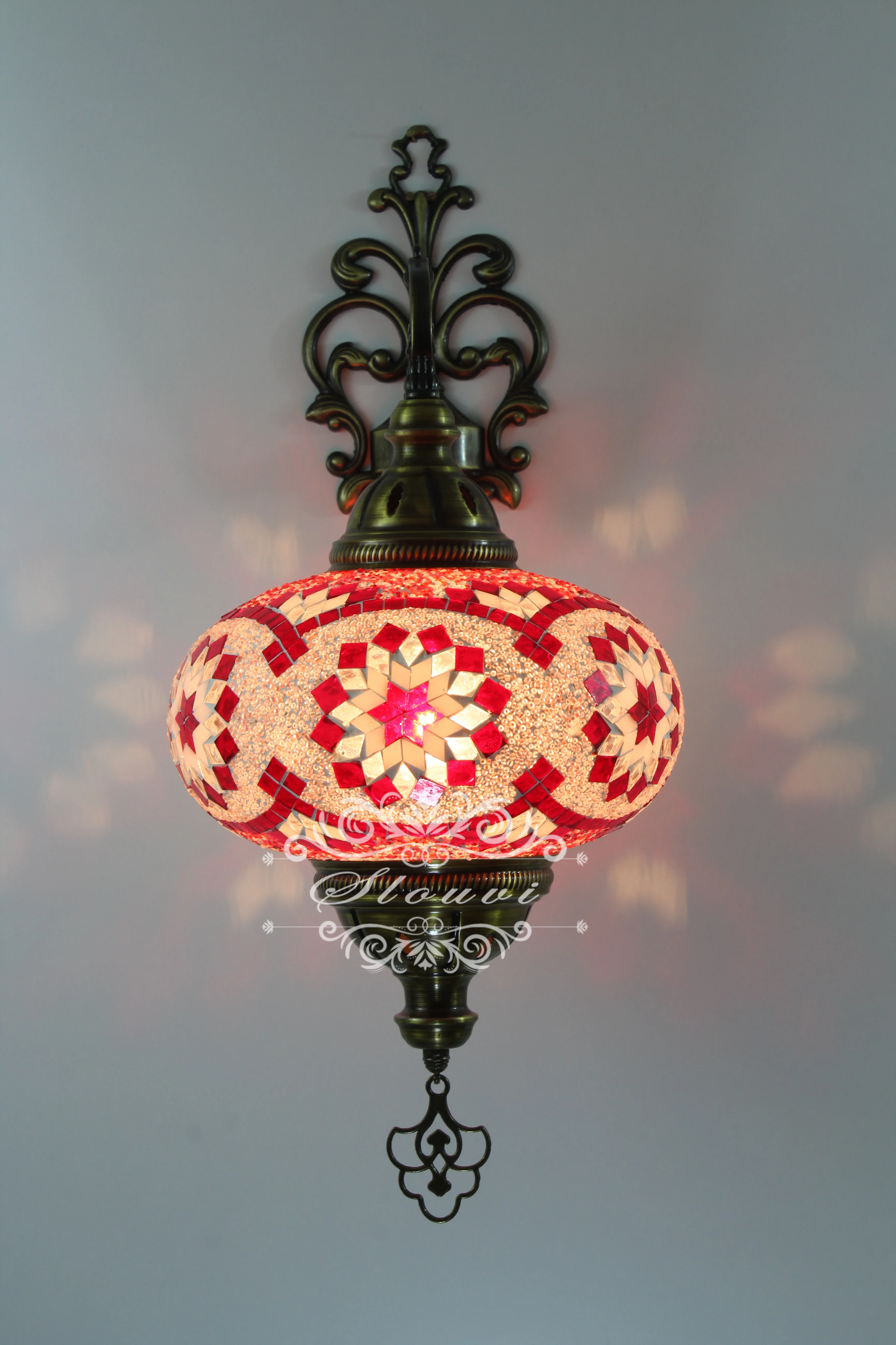 Melidia Turkish Mosaic Wall Sconce, With Extra Large Globes
