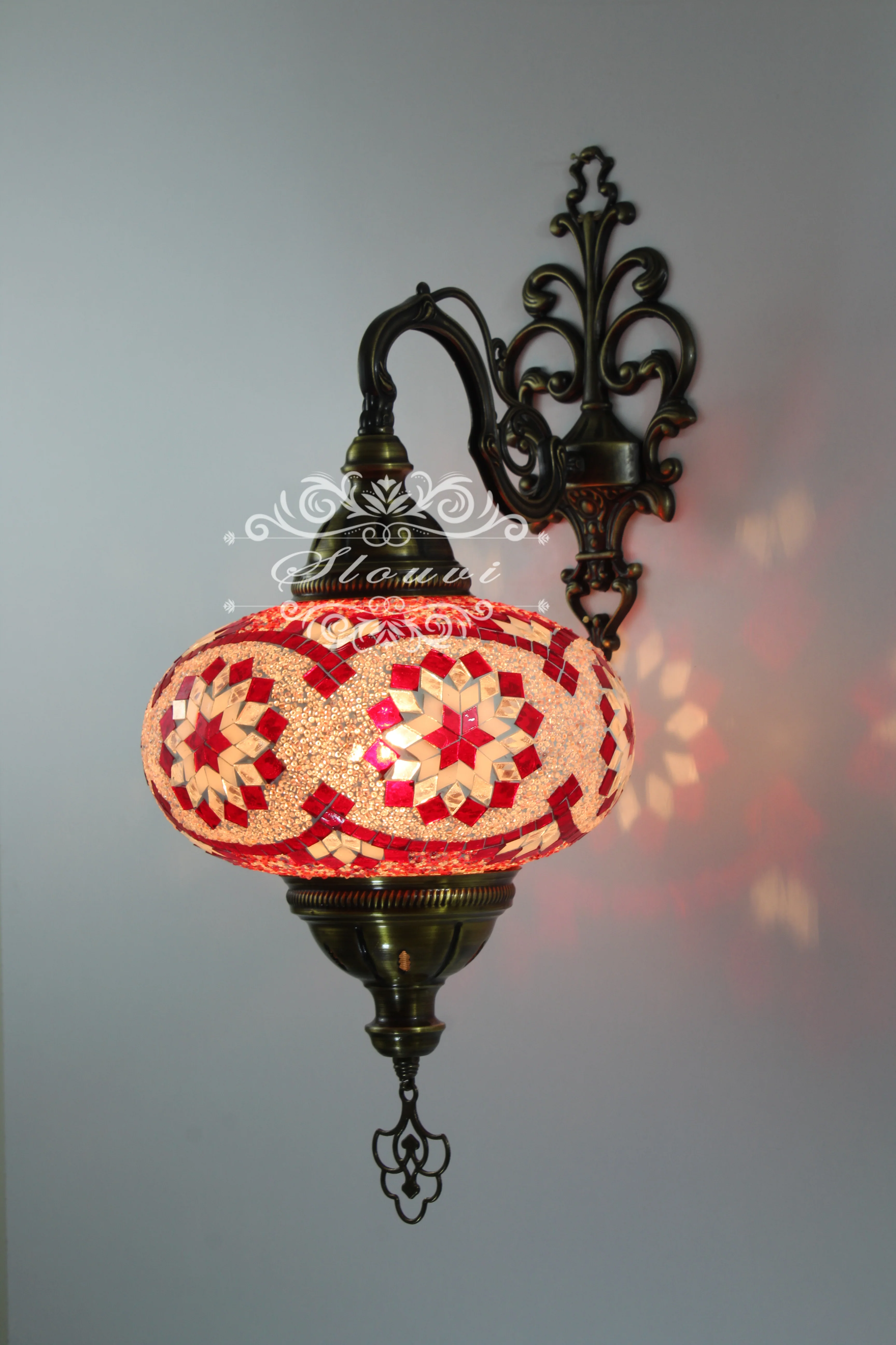 Melidia Turkish Mosaic Wall Sconce, With Extra Large Globes - Image 5