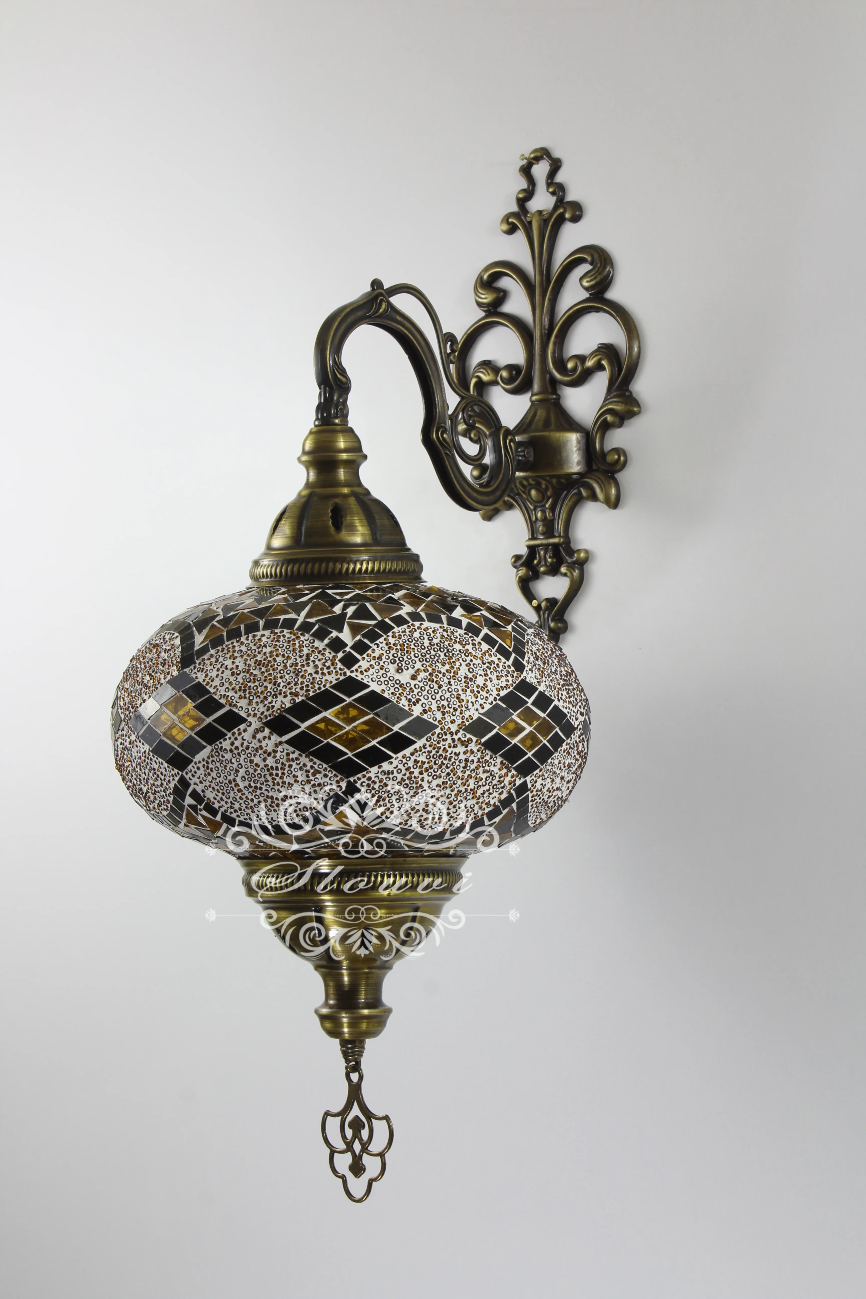 Melidia Turkish Mosaic Wall Sconce, With Extra Large Globes - Image 3