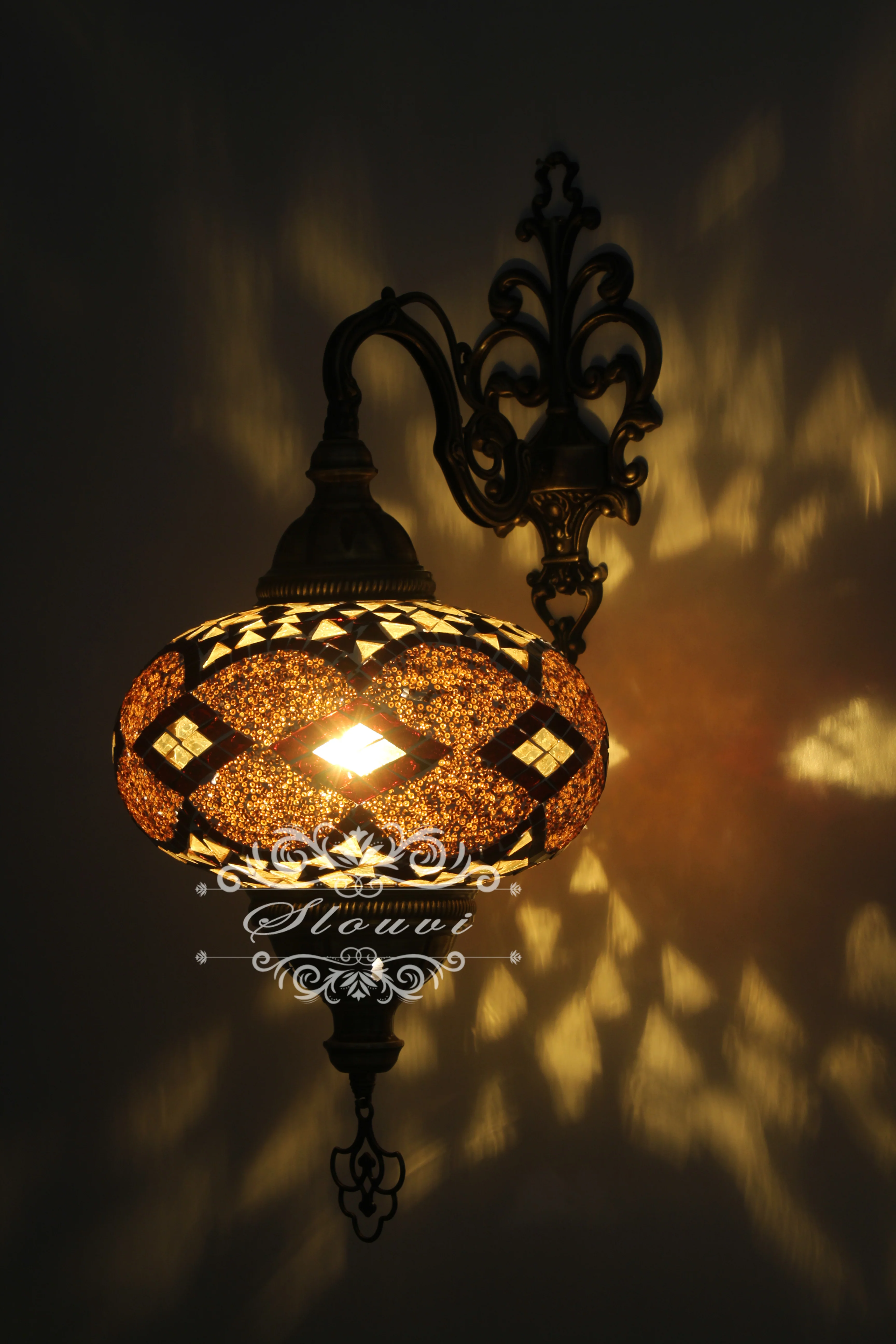 Melidia Turkish Mosaic Wall Sconce, With Extra Large Globes - Image 5