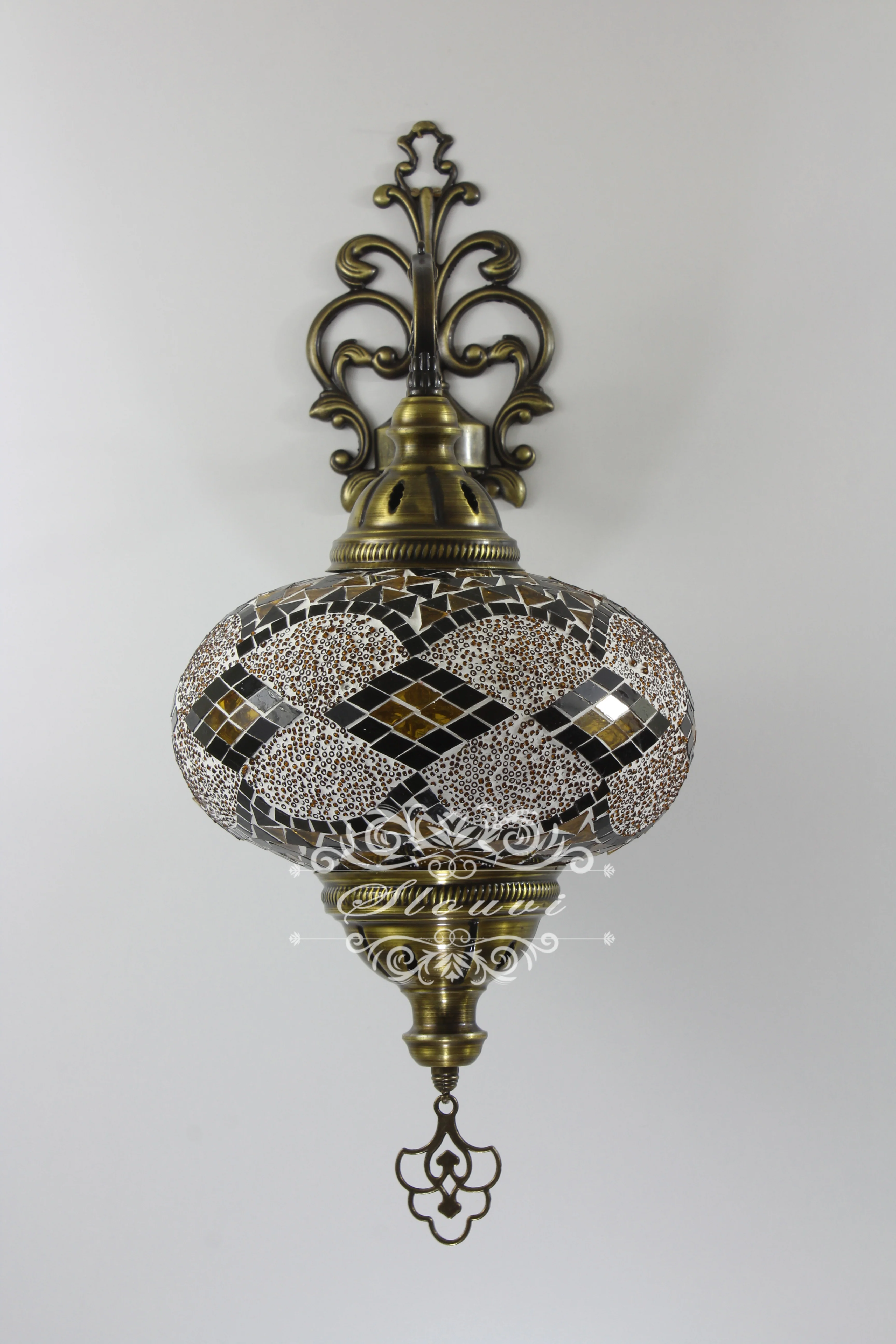 Melidia Turkish Mosaic Wall Sconce, With Extra Large Globes - Image 6