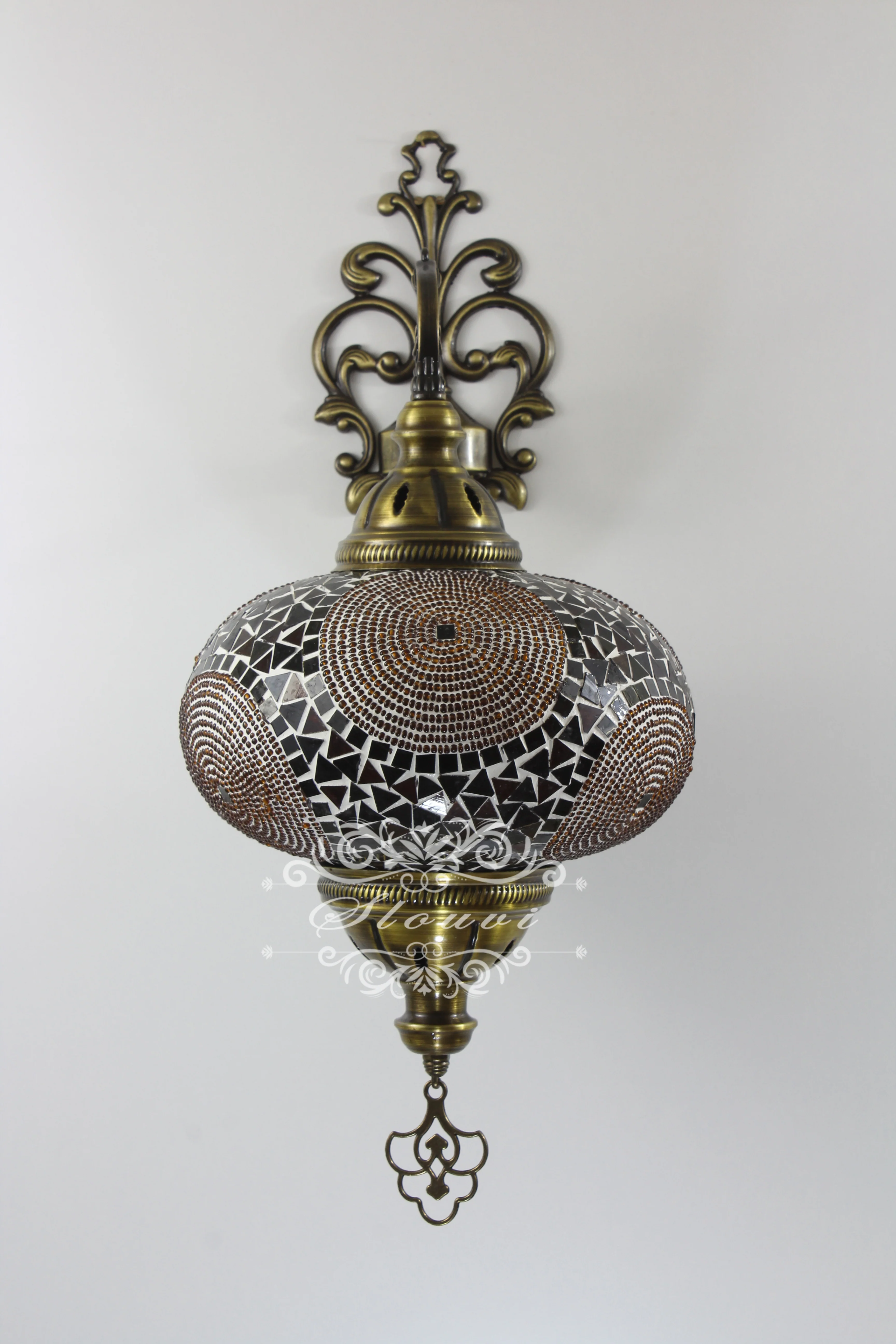 Turkish Mosaic Wall Sconce, With Extra Large Globes - Image 5