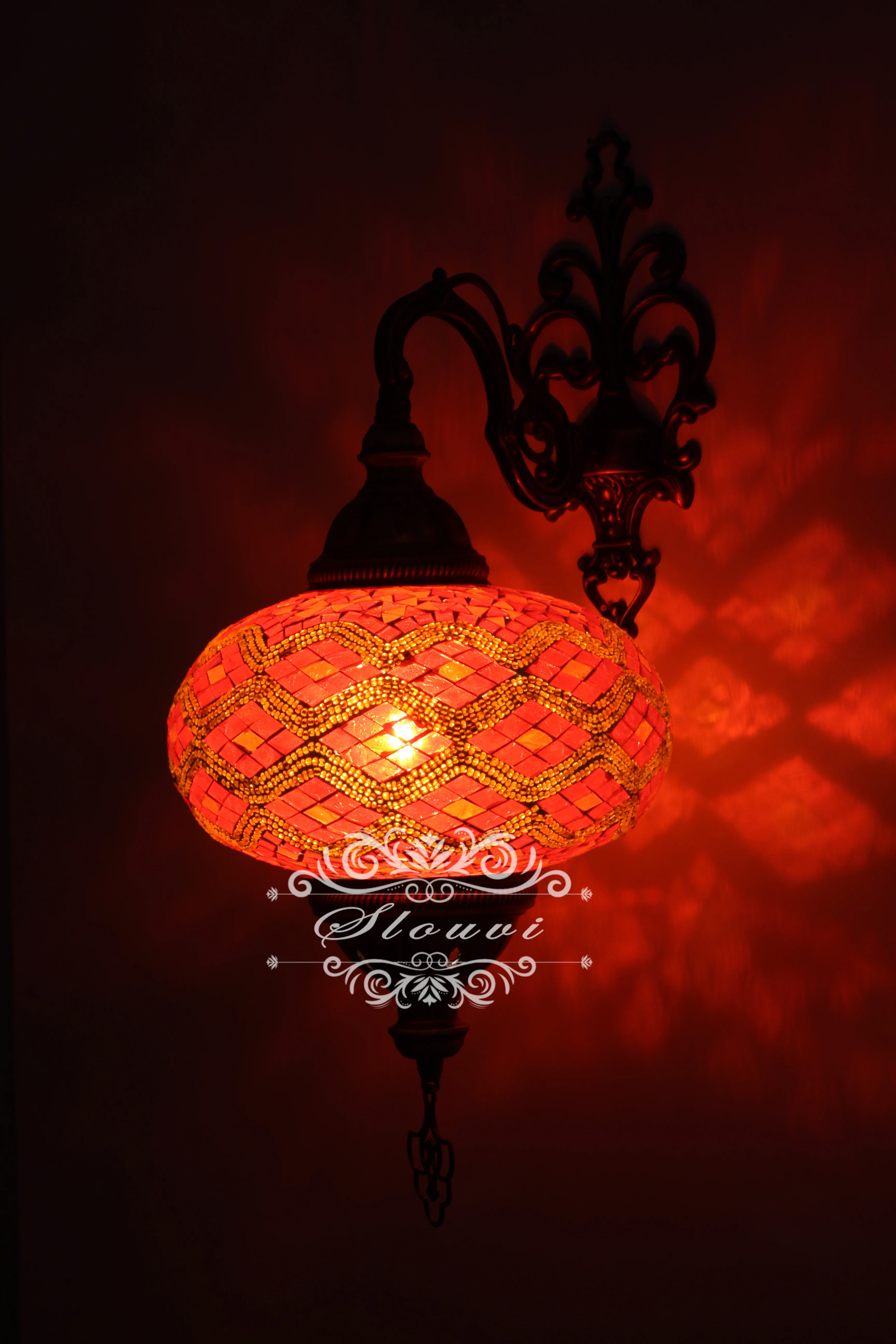 Melidia Turkish Mosaic Wall Sconce, With Extra Large Globes - Image 5