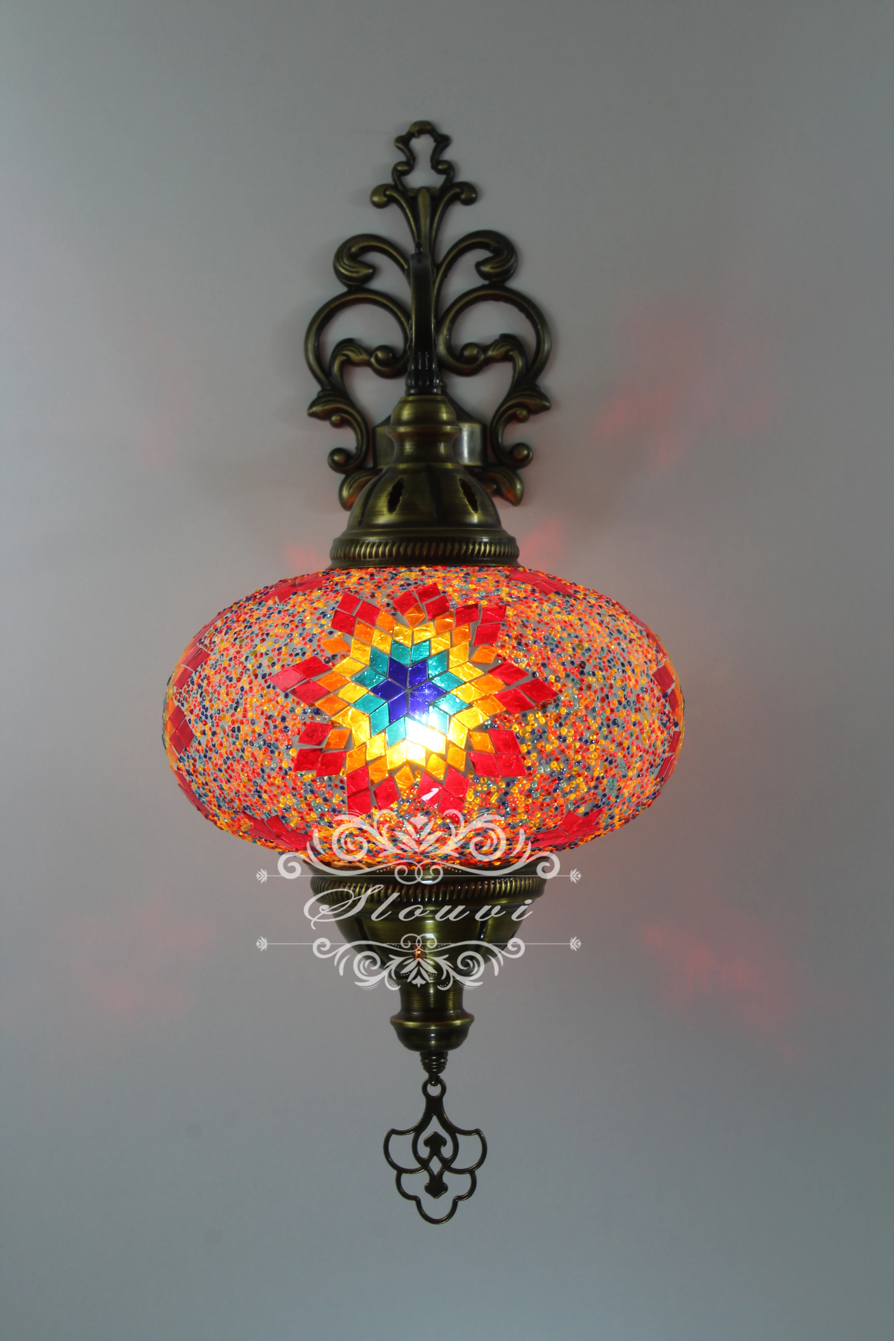Melidia Turkish Mosaic Wall Sconce, With Extra Large Globes