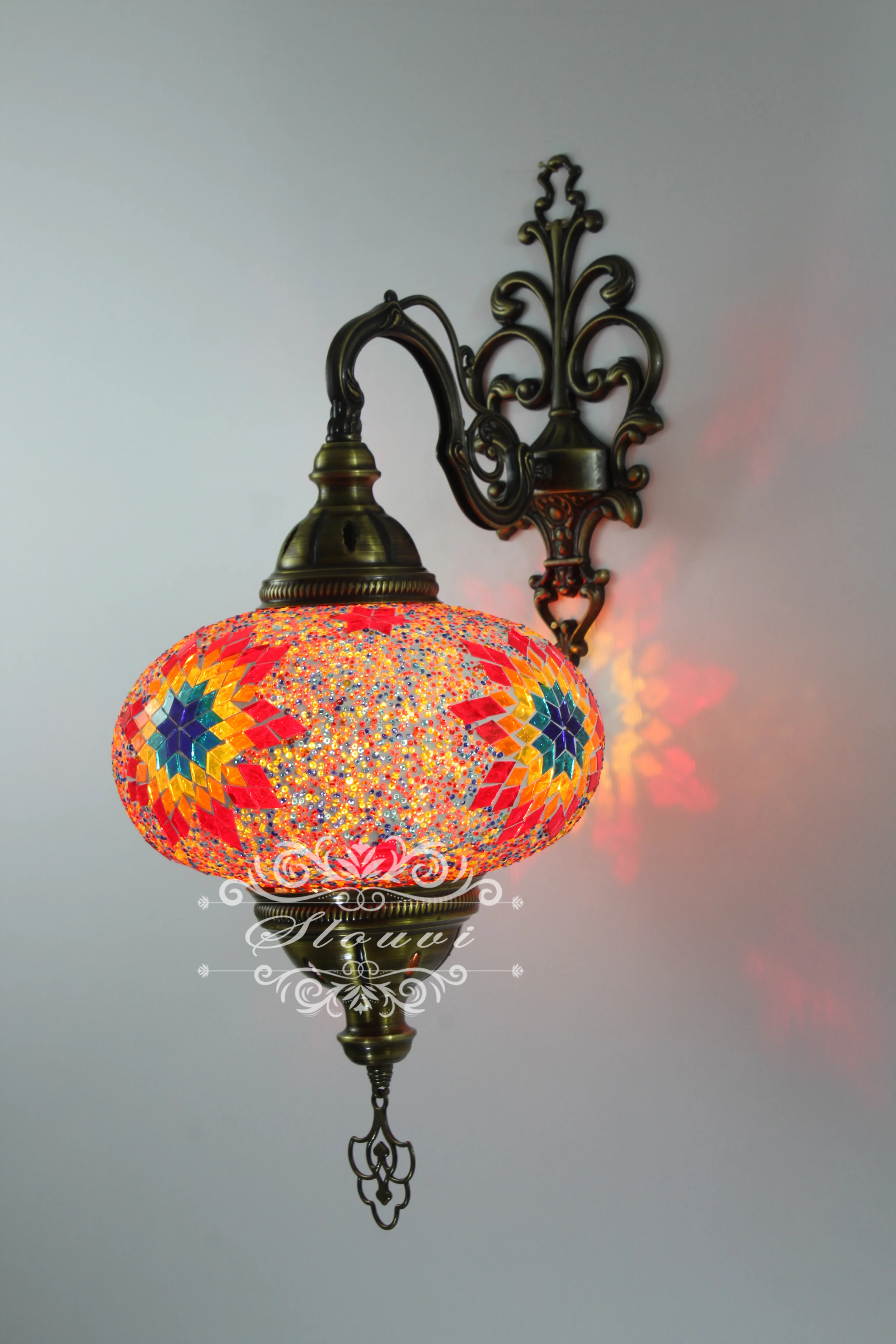 Melidia Turkish Mosaic Wall Sconce, With Extra Large Globes - Image 4