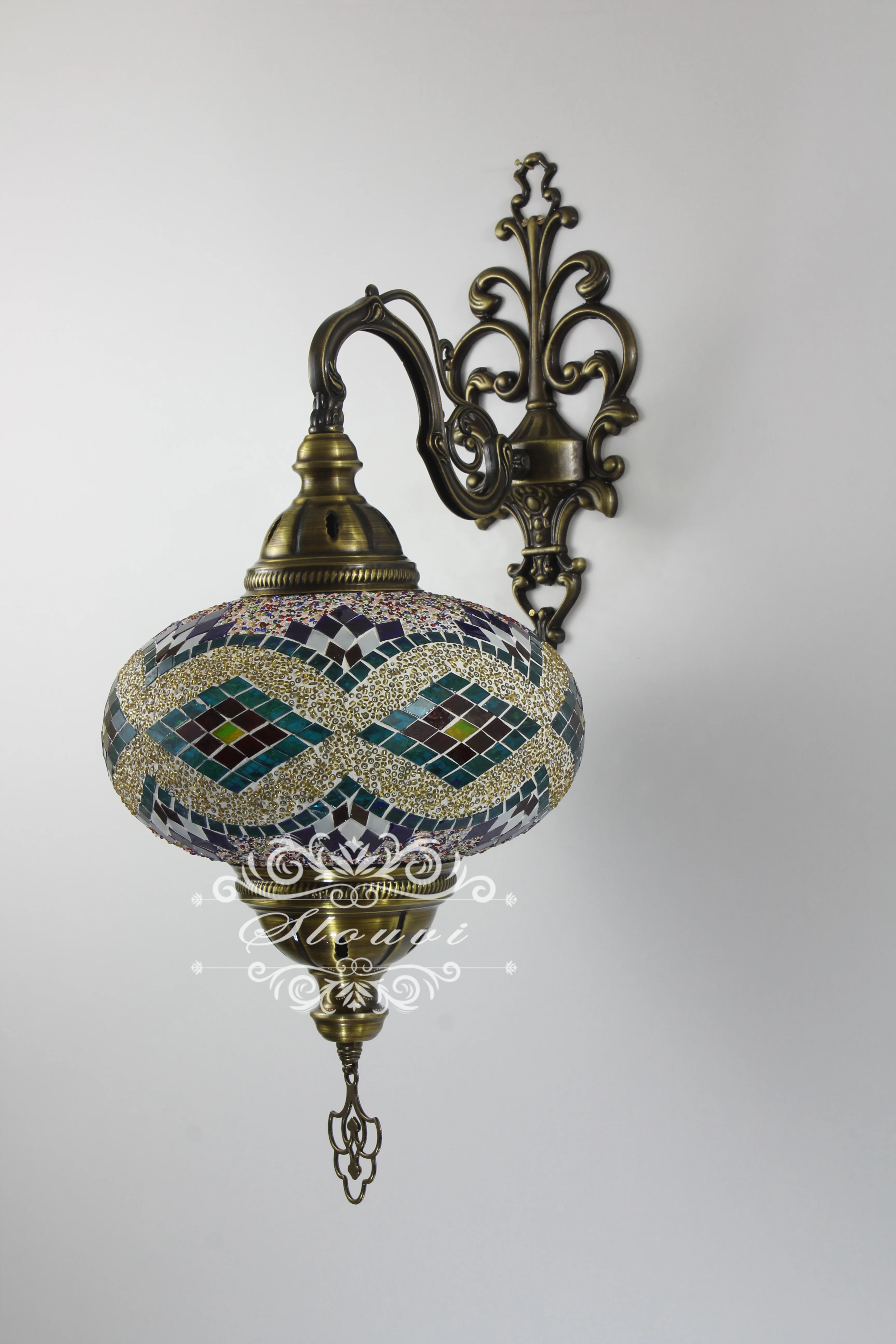 Melidia Turkish Mosaic Wall Sconce, With Extra Large Globes - Image 5