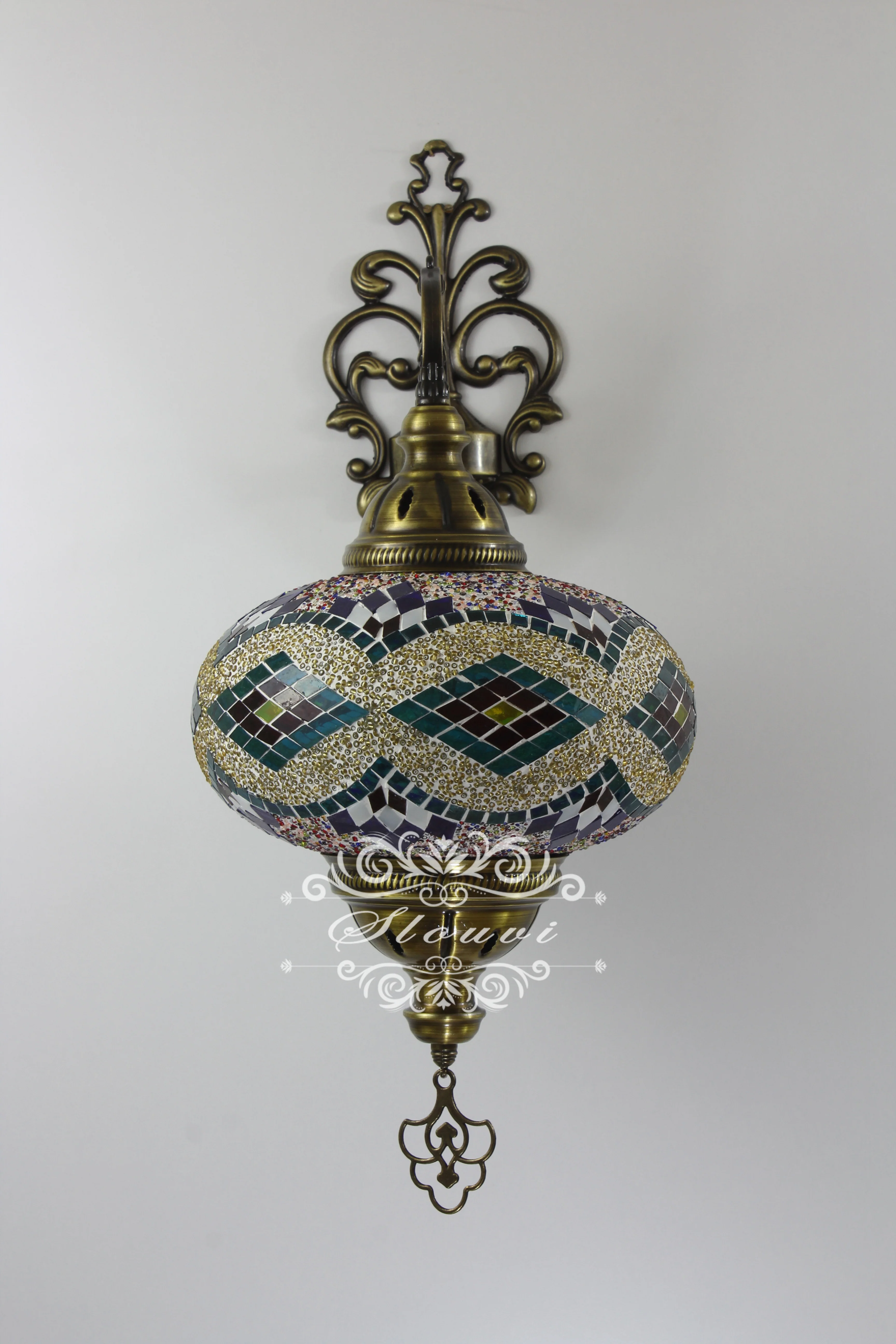 Melidia Turkish Mosaic Wall Sconce, With Extra Large Globes - Image 6