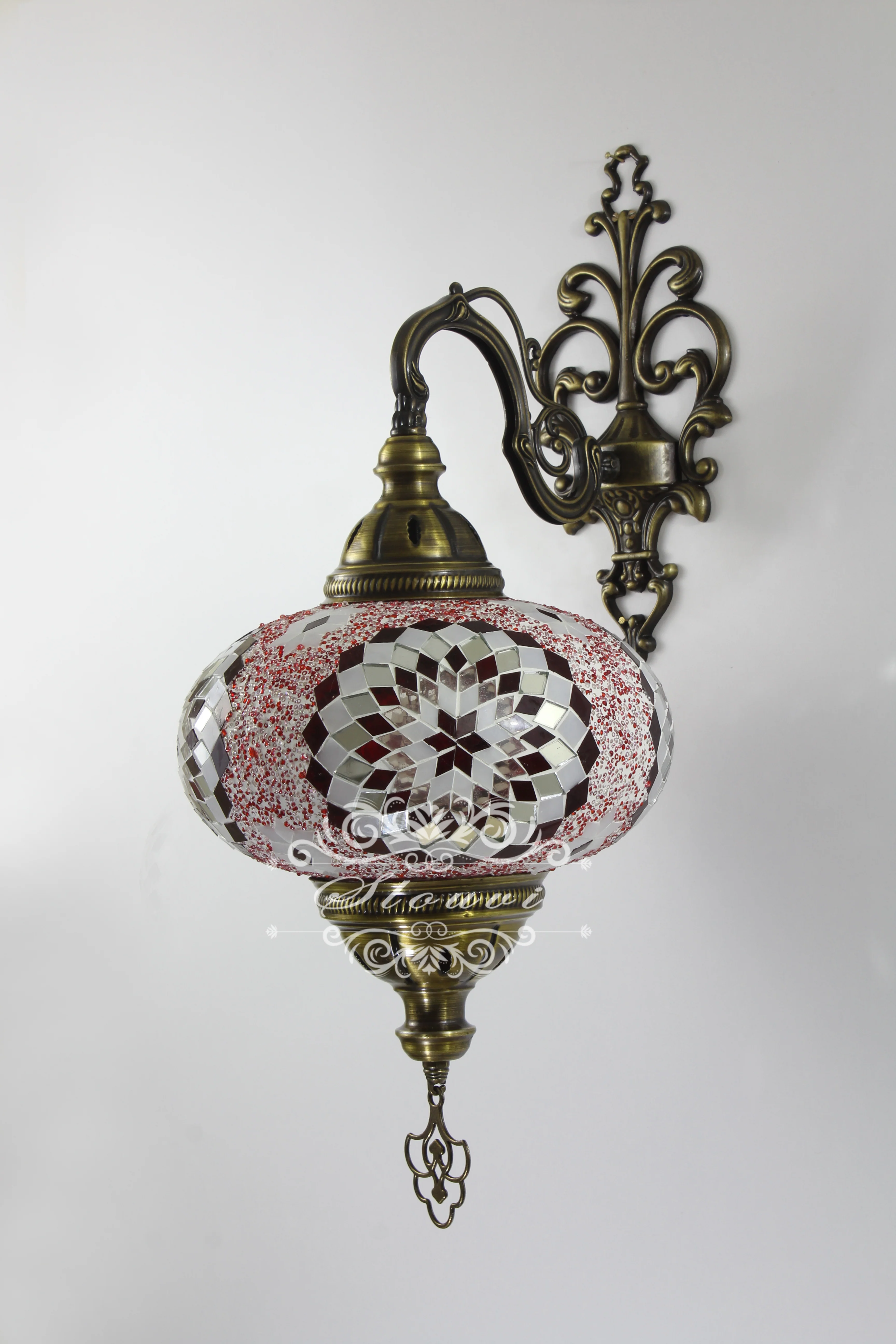 Turkish Mosaic Wall Sconce, With Extra Large Globes - Image 5