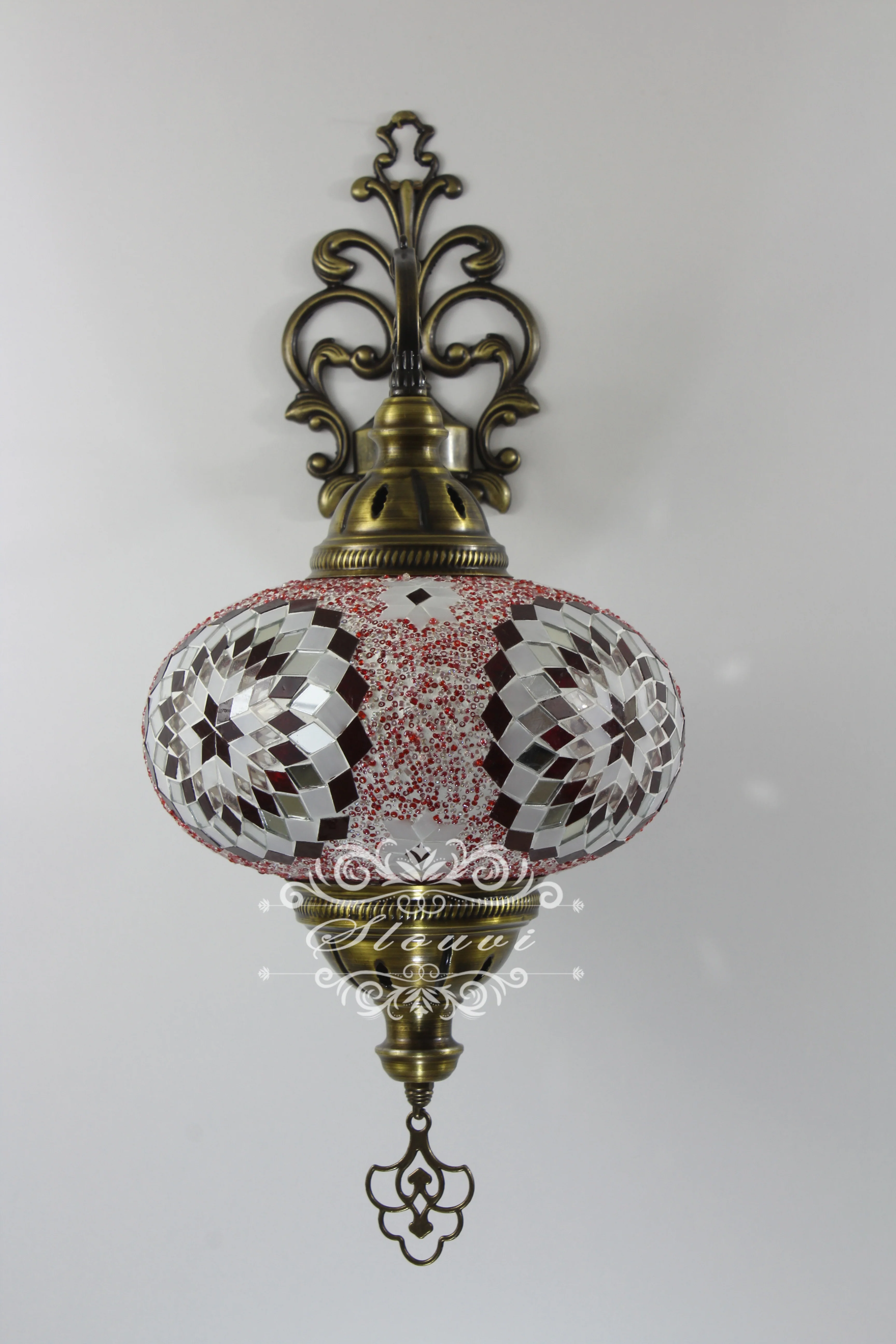 Turkish Mosaic Wall Sconce, With Extra Large Globes - Image 6