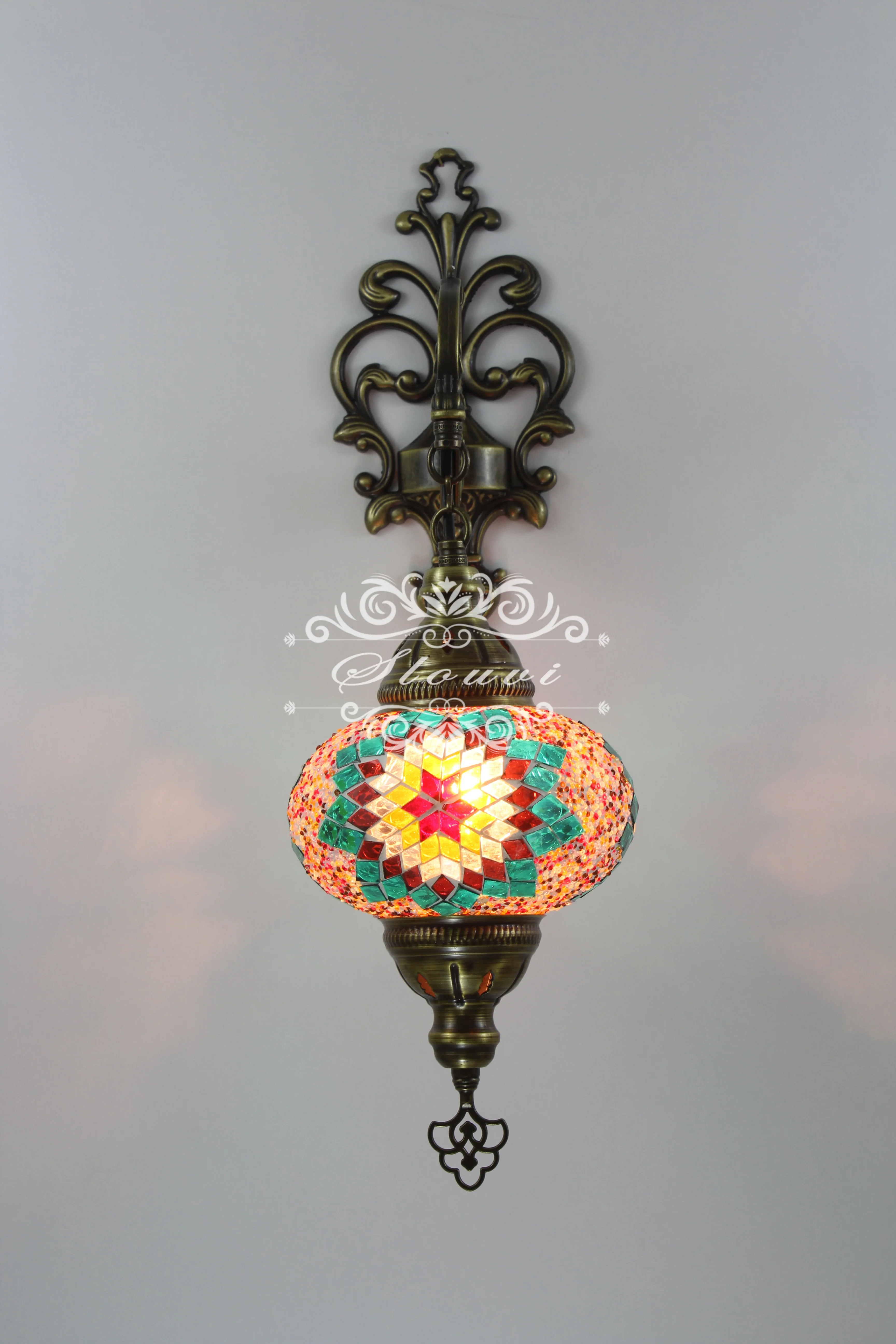 Turkish Mosaic Wall Sconce, With Large Globes - Image 4