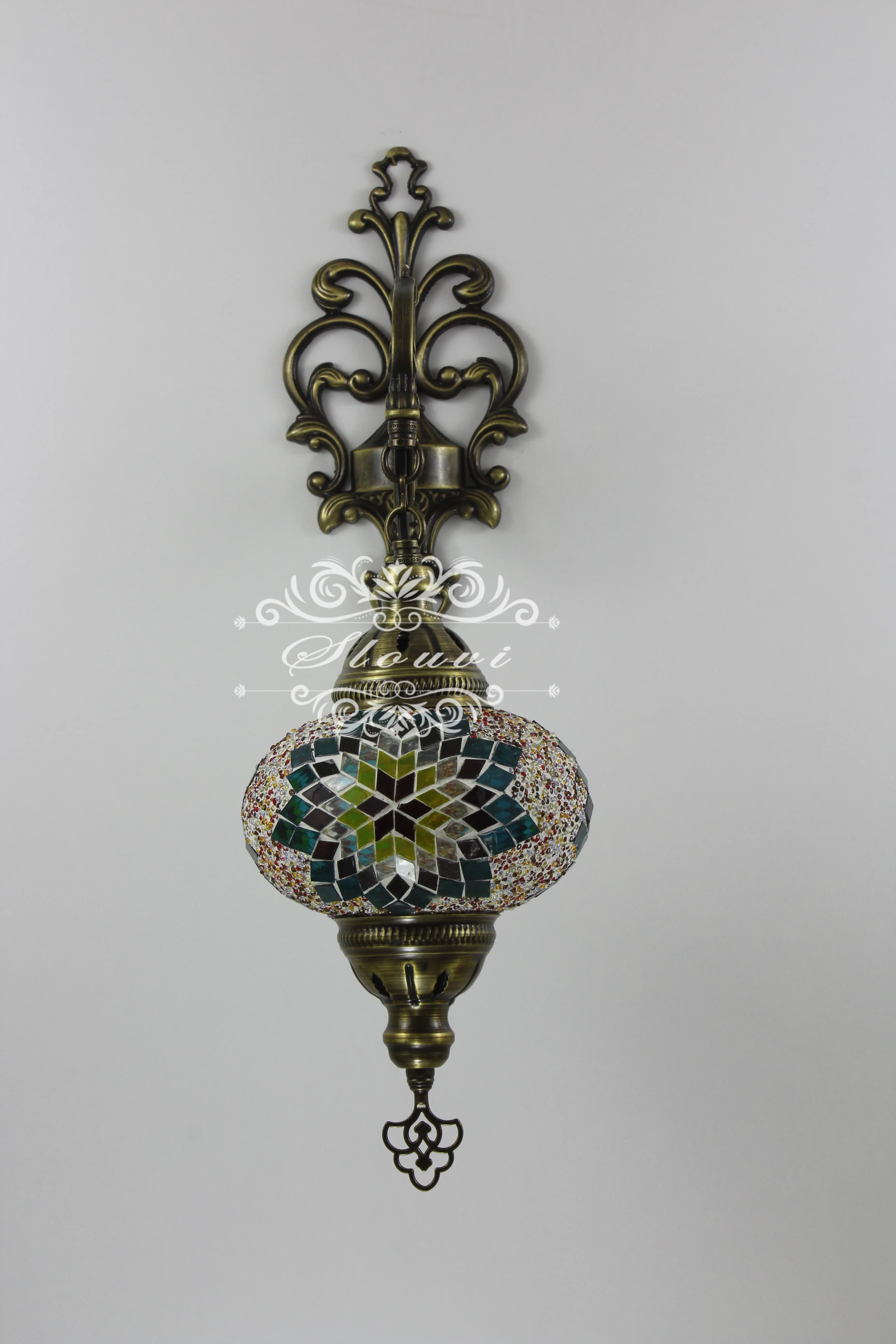 Turkish Mosaic Wall Sconce, With Large Globes - Image 5