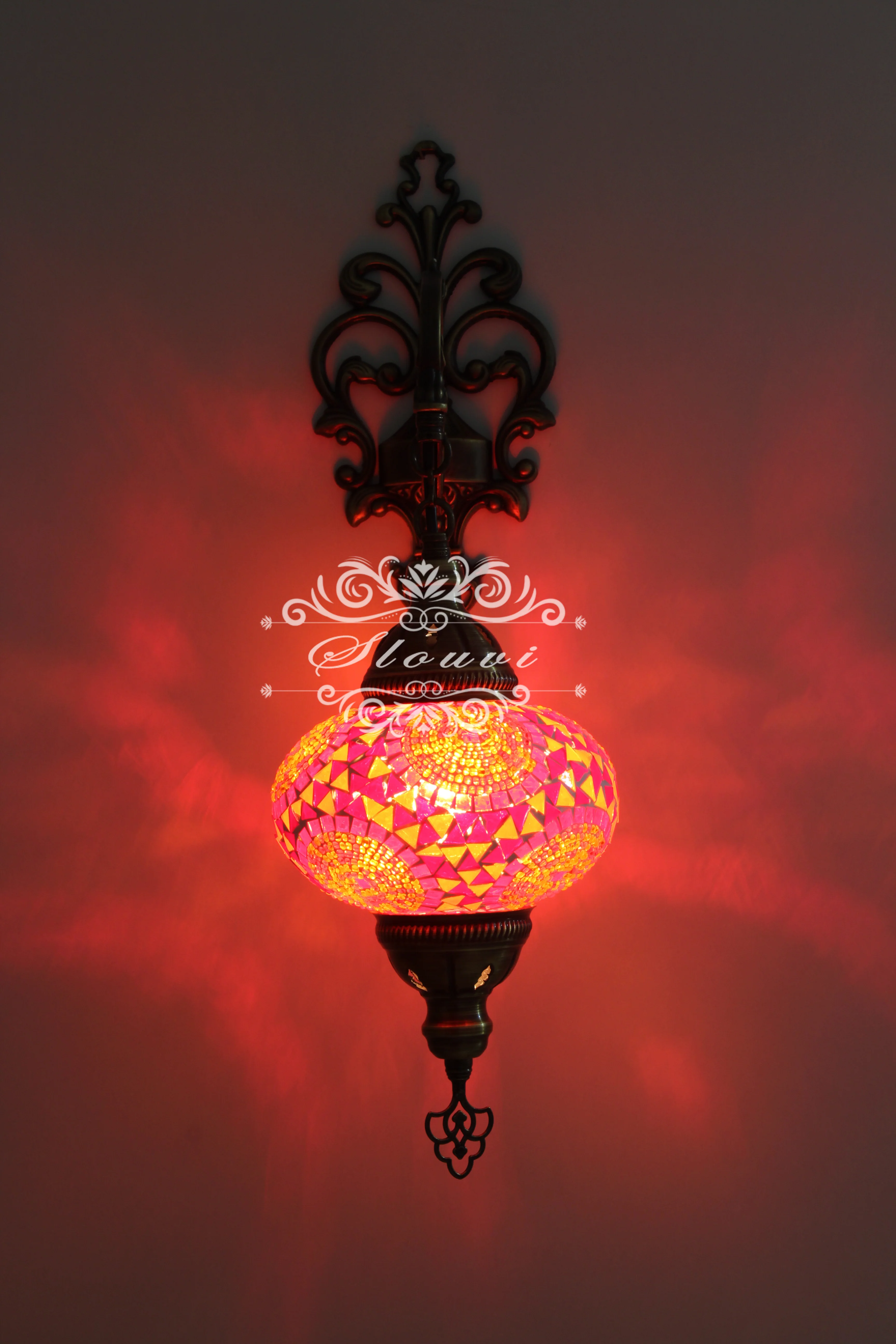 Turkish Mosaic Wall Sconce, With Large Globes - Image 2