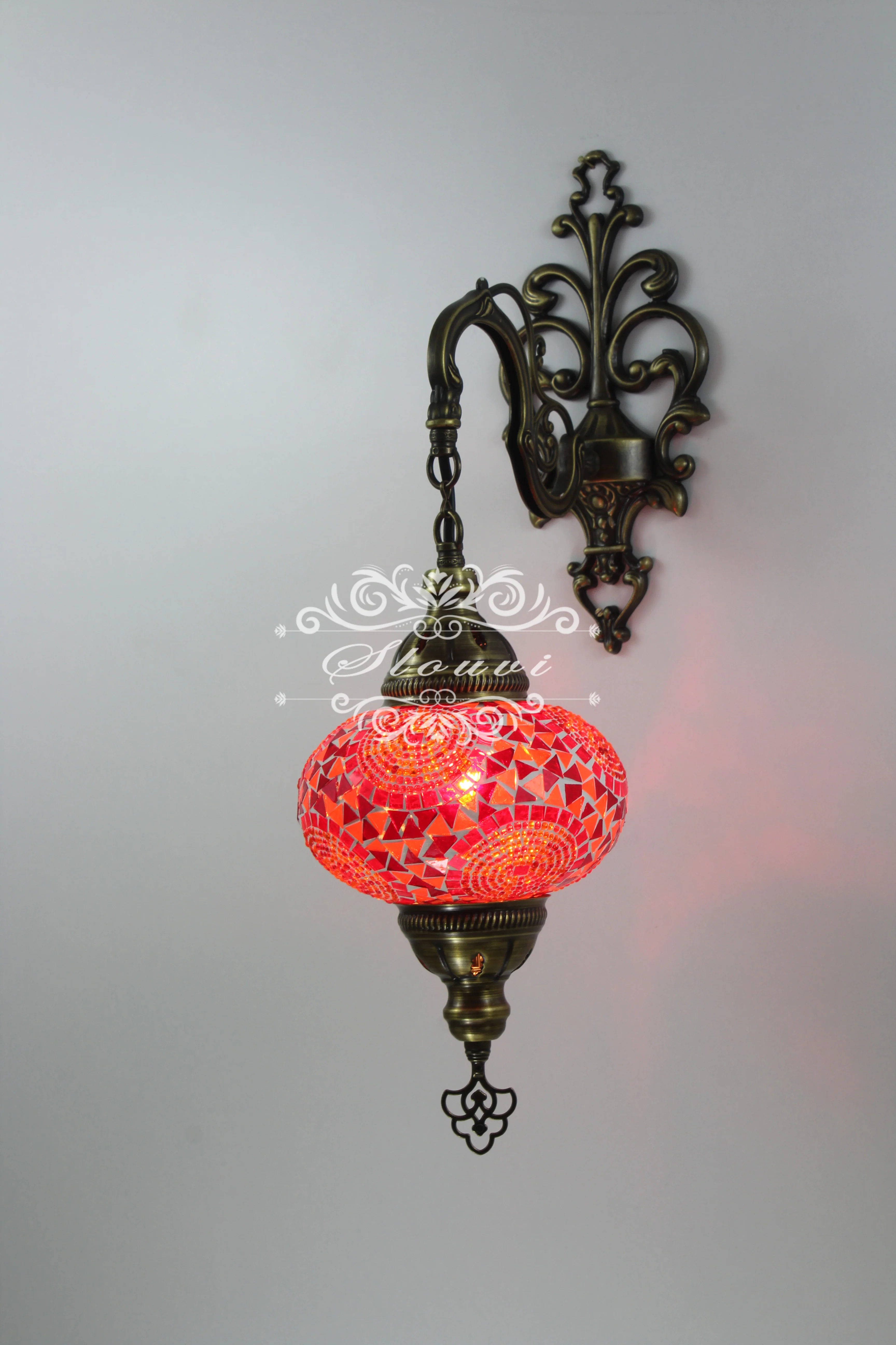Turkish Mosaic Wall Sconce, With Large Globes - Image 3