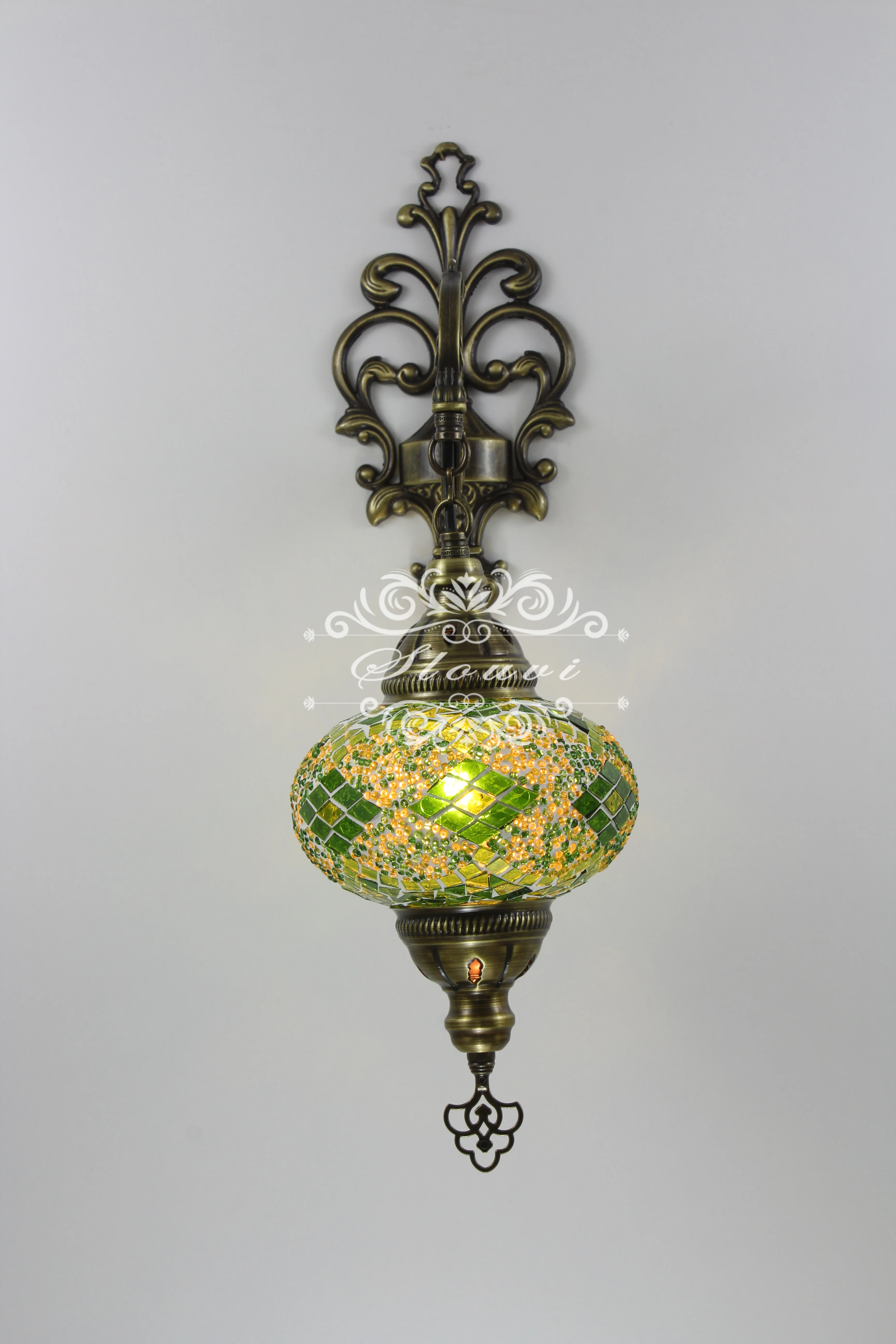 Turkish Mosaic Wall Sconce, With Large Globes - Image 4