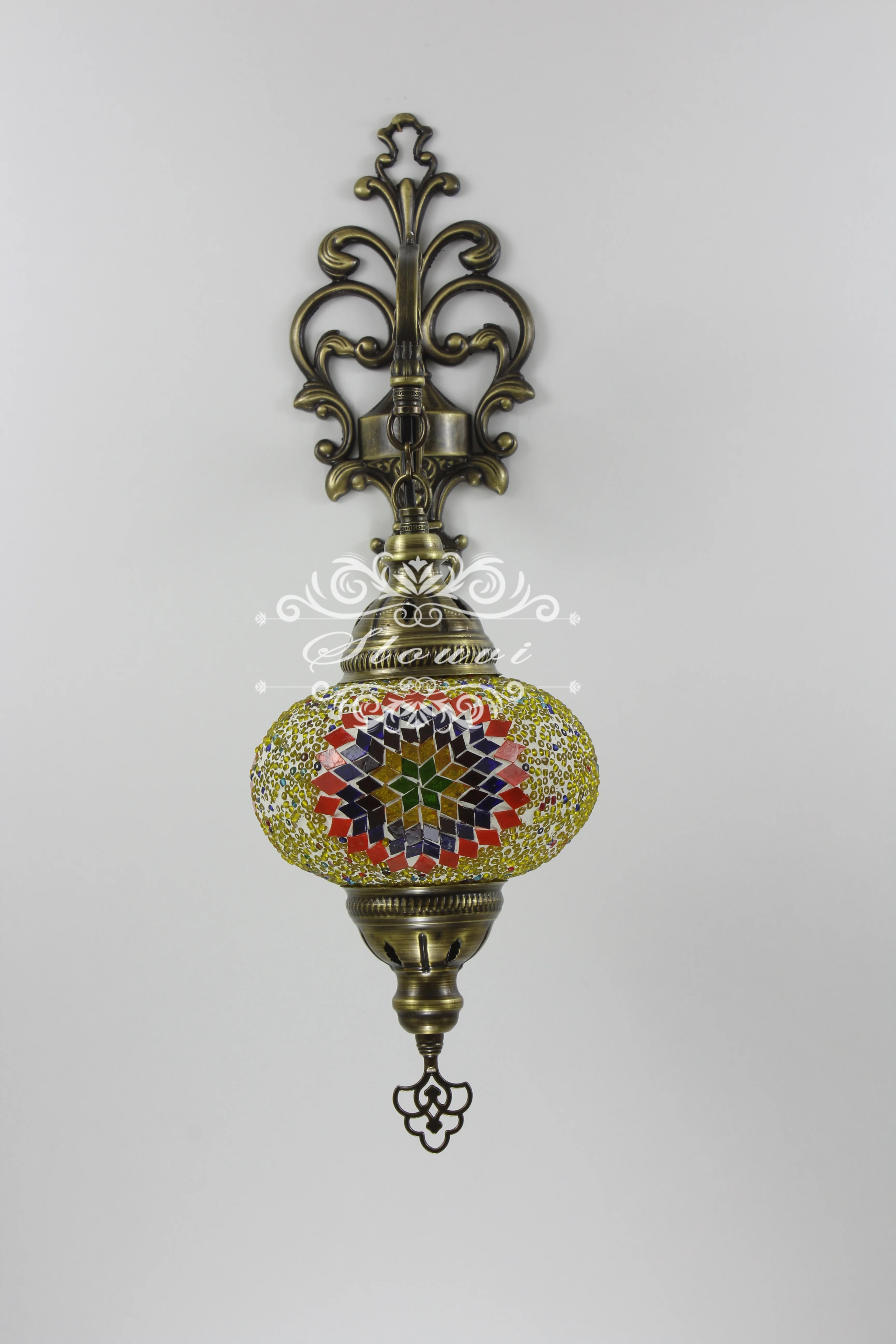 Turkish Mosaic Wall Sconce, With Large Globes - Image 5