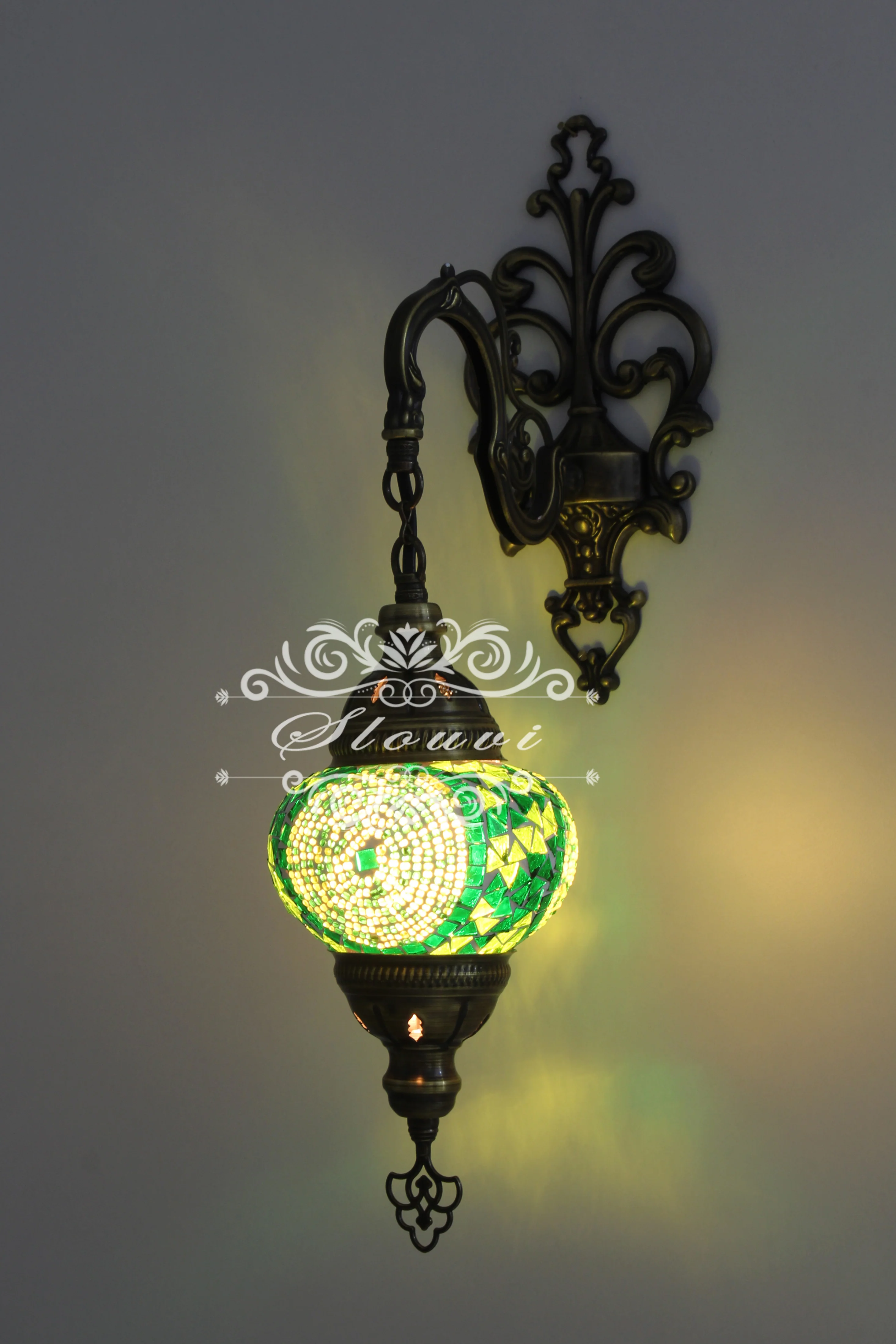 Melidia Turkish Mosaic Wall Sconce, With Medium Globe