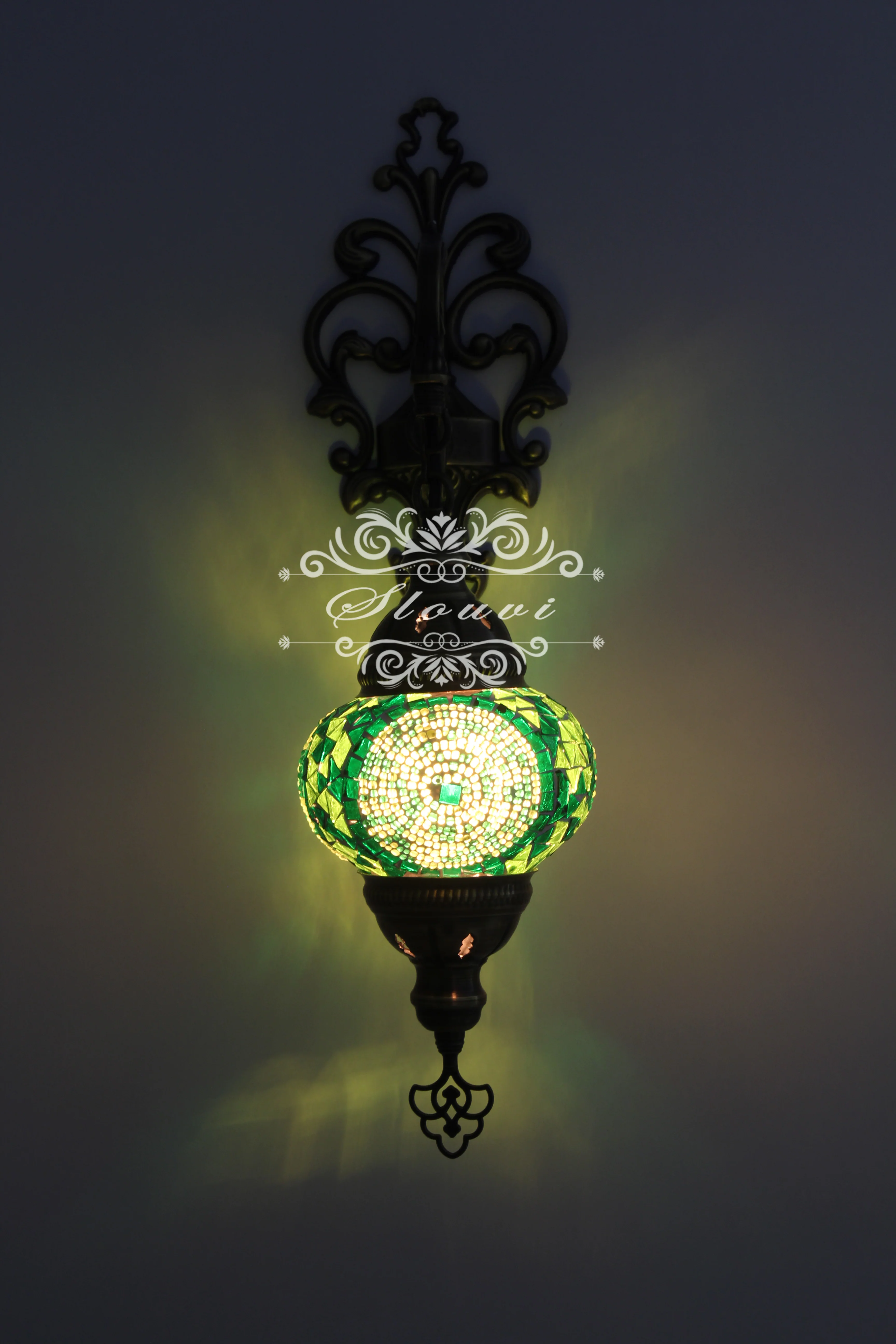 Melidia Turkish Mosaic Wall Sconce, With Medium Globe - Image 2