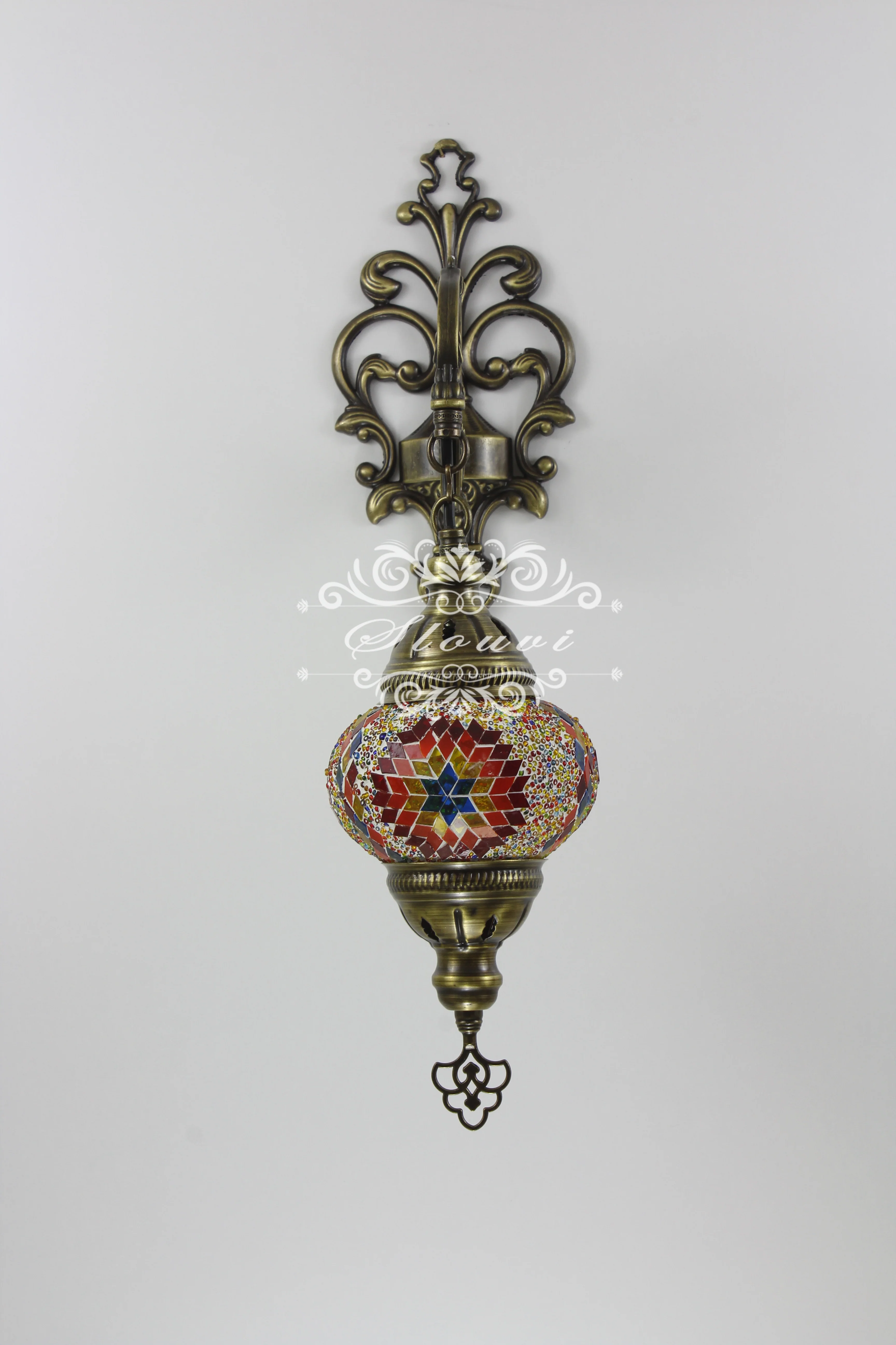 Turkish Mosaic  Wall Sconce, With Medium Globe - Image 5
