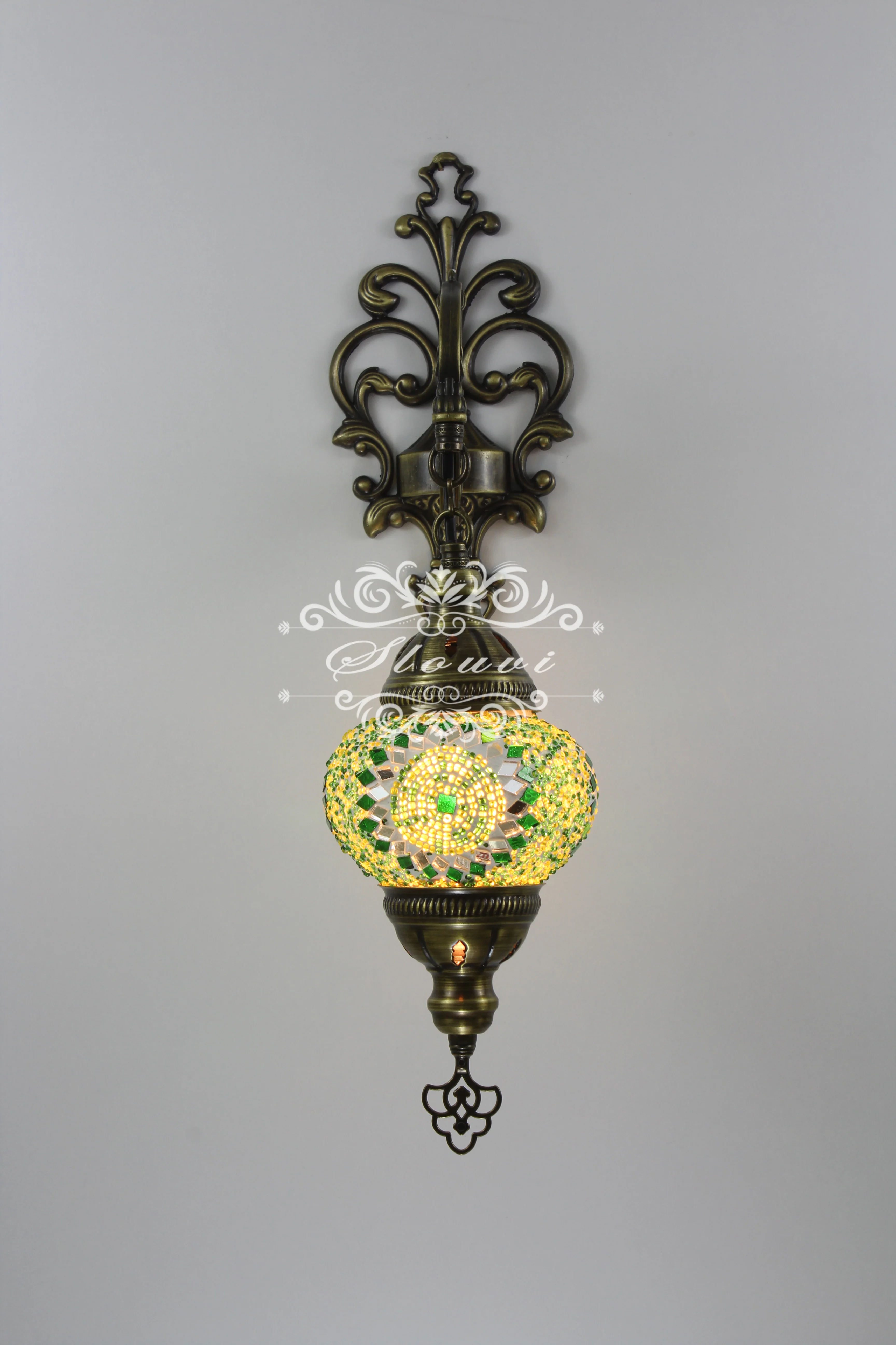 Turkish Mosaic  Wall Sconce, With Medium Globe - Image 4