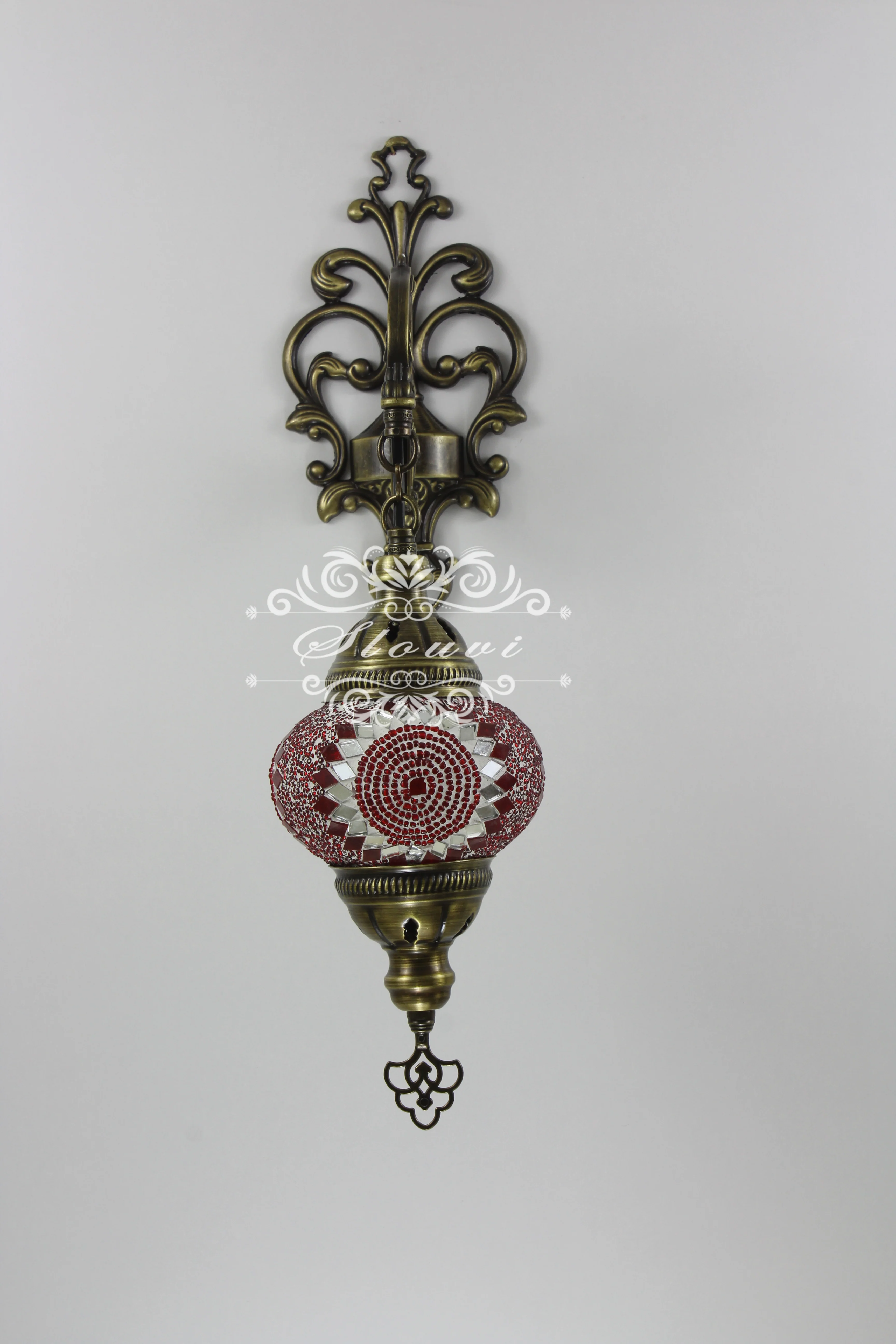 Turkish Mosaic Double Wall Sconce, With Medium Globes - Image 5