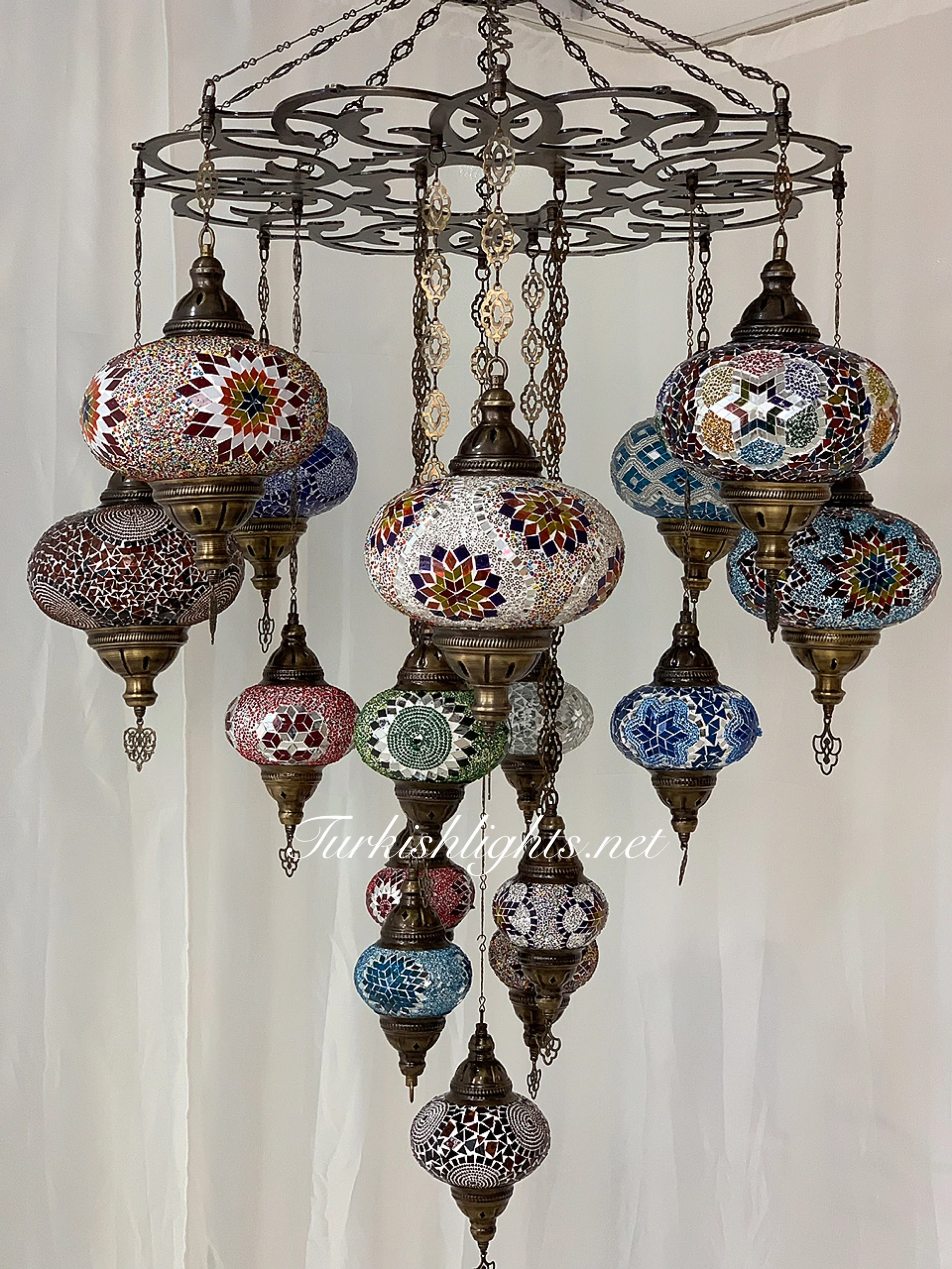 TURKISH SULTAN MOSAIC CHANDELIER 17 Globes, FREE SHIPPING , Product ID:160 - Image 2
