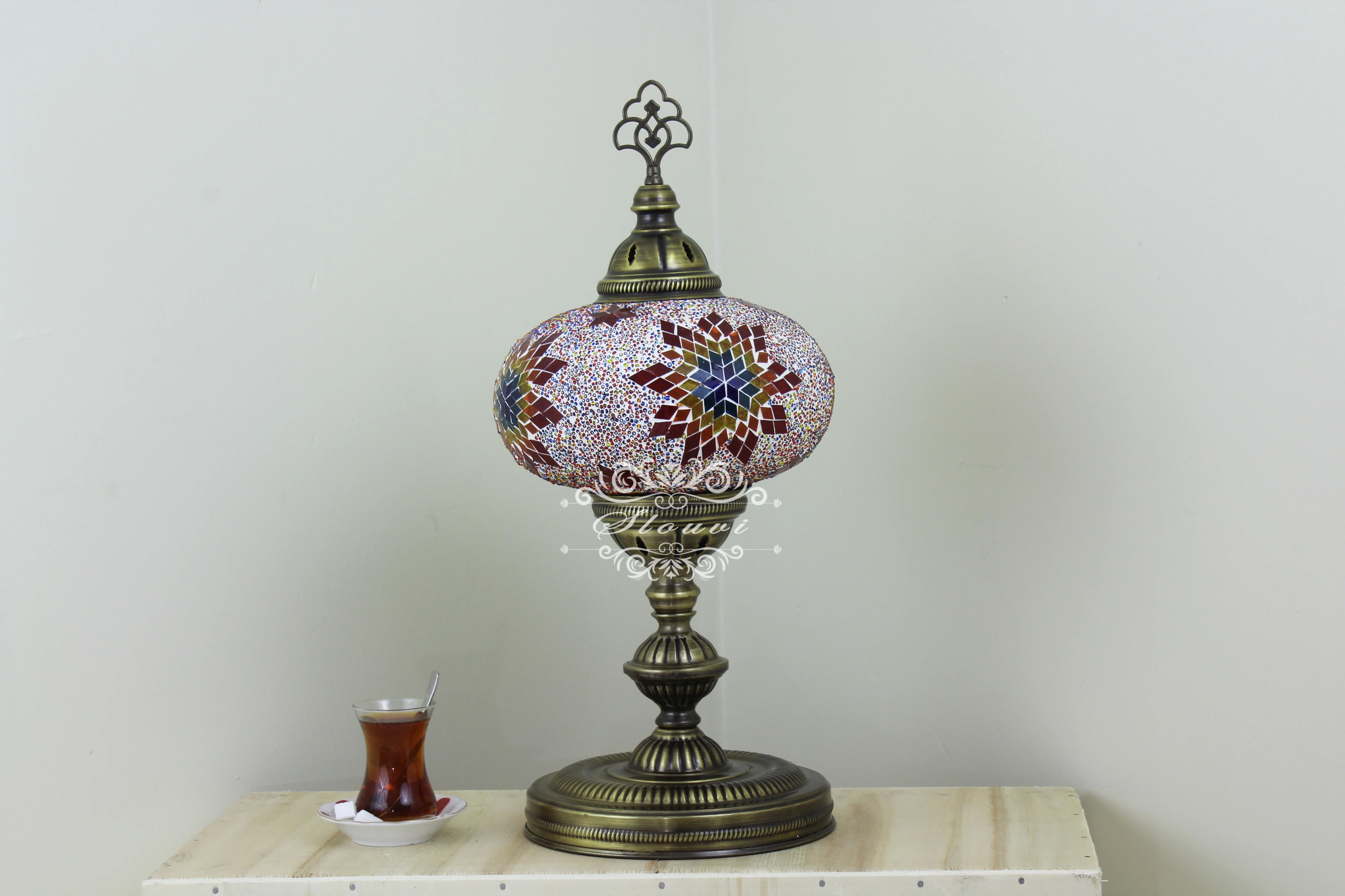 Turkish Mosaic Table Lamp Extra Large Globe ID: TXL-15 - Image 3