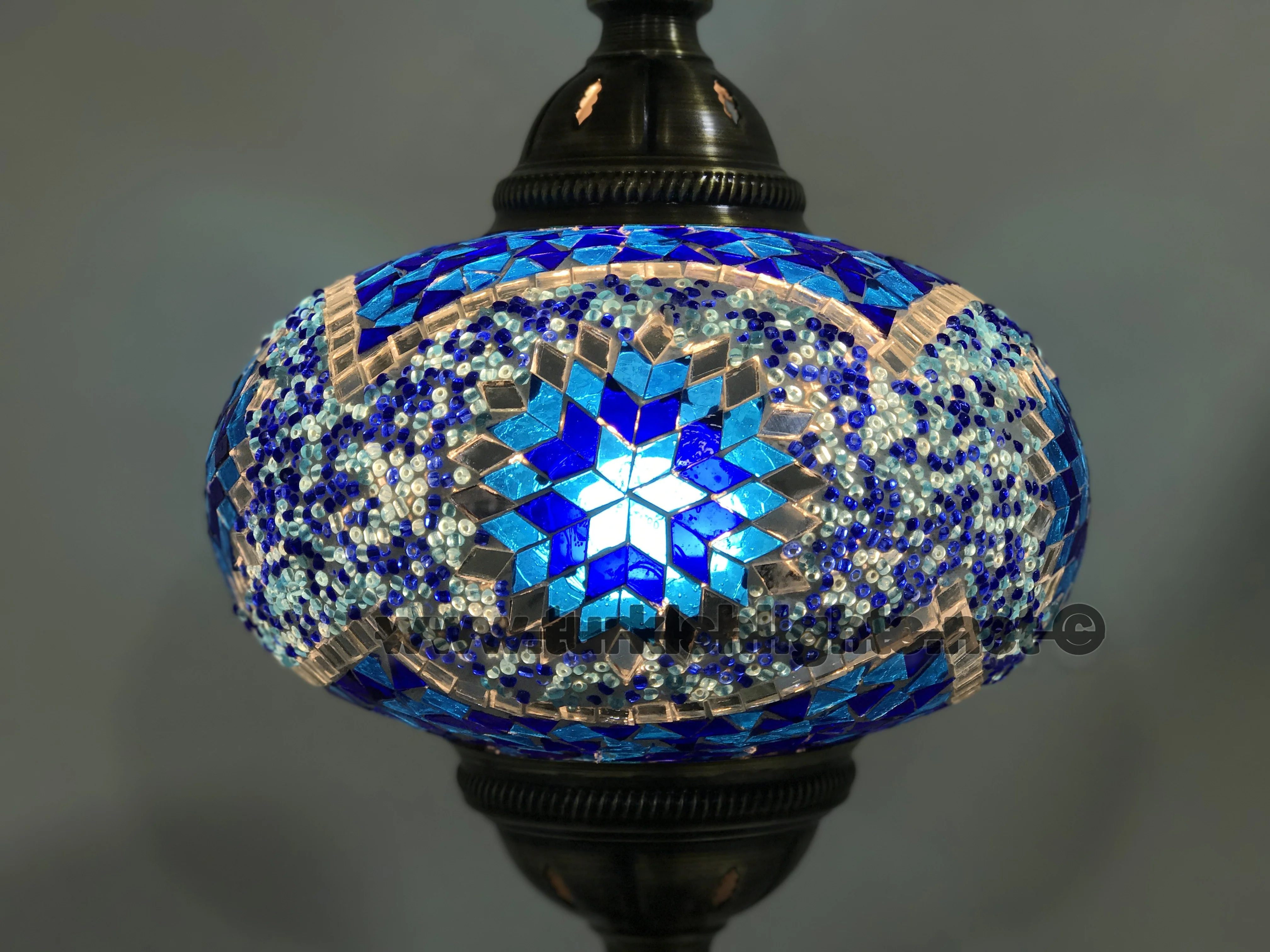 Turkish Mosaic Table Lamp Extra Large Globe ID: TXL-16 - Image 2