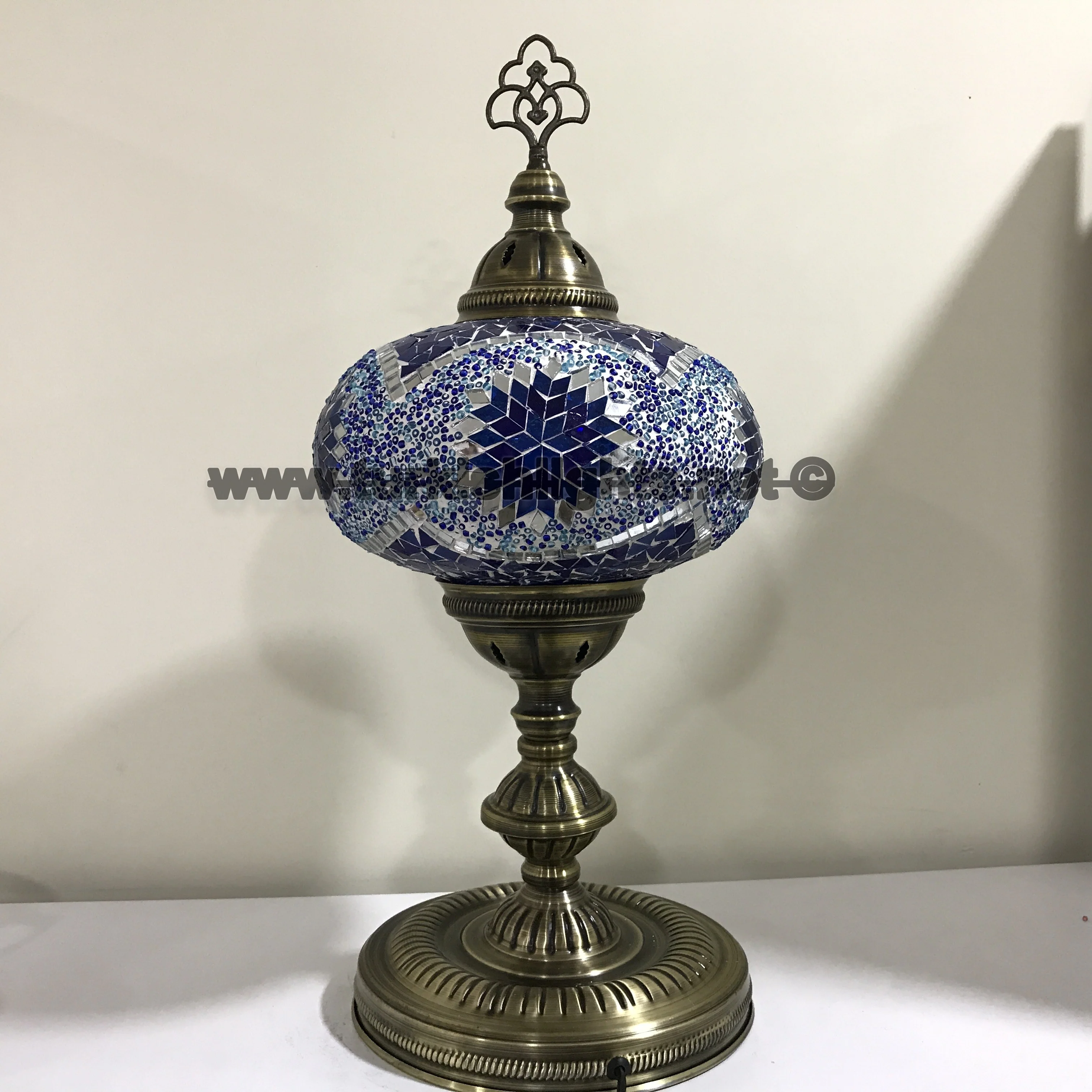 Turkish Mosaic Table Lamp Extra Large Globe ID: TXL-16 - Image 3