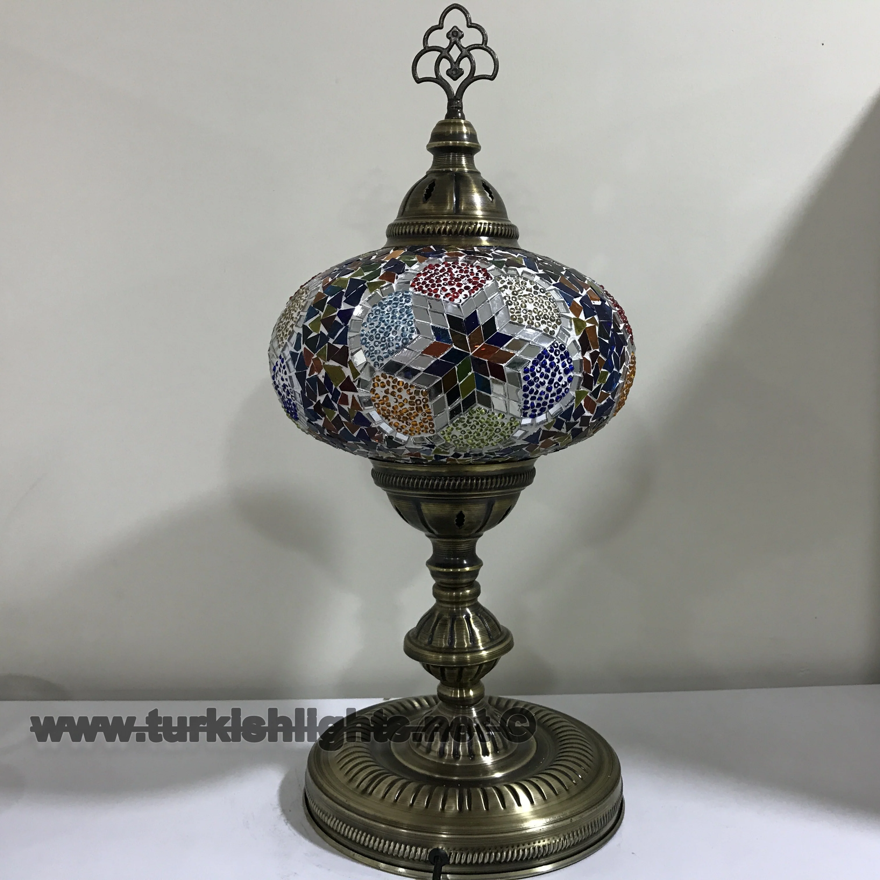 Turkish Mosaic Table Lamp Extra Large Globe ID: TXL-17 - Image 3