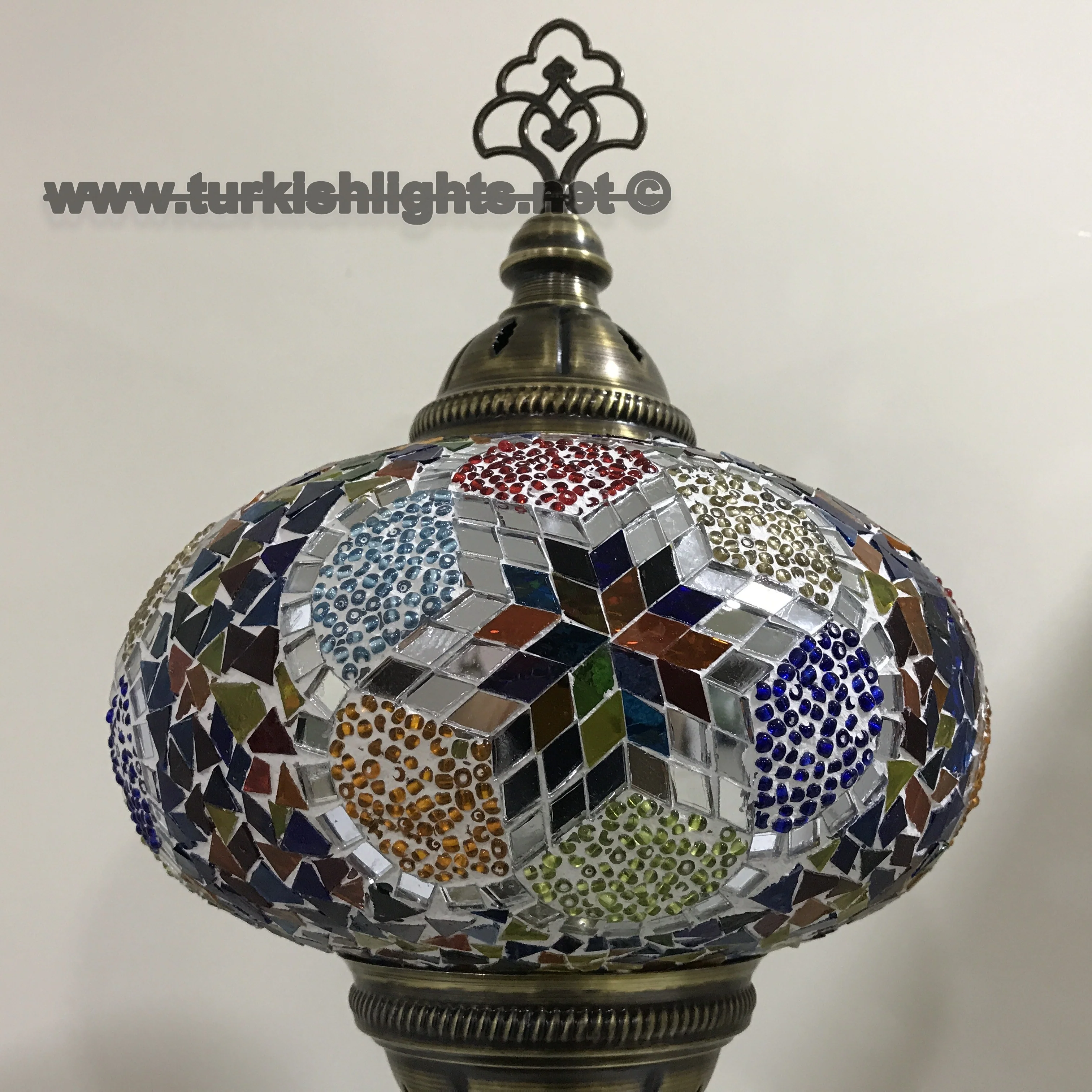 Turkish Mosaic Table Lamp Extra Large Globe ID: TXL-17 - Image 4