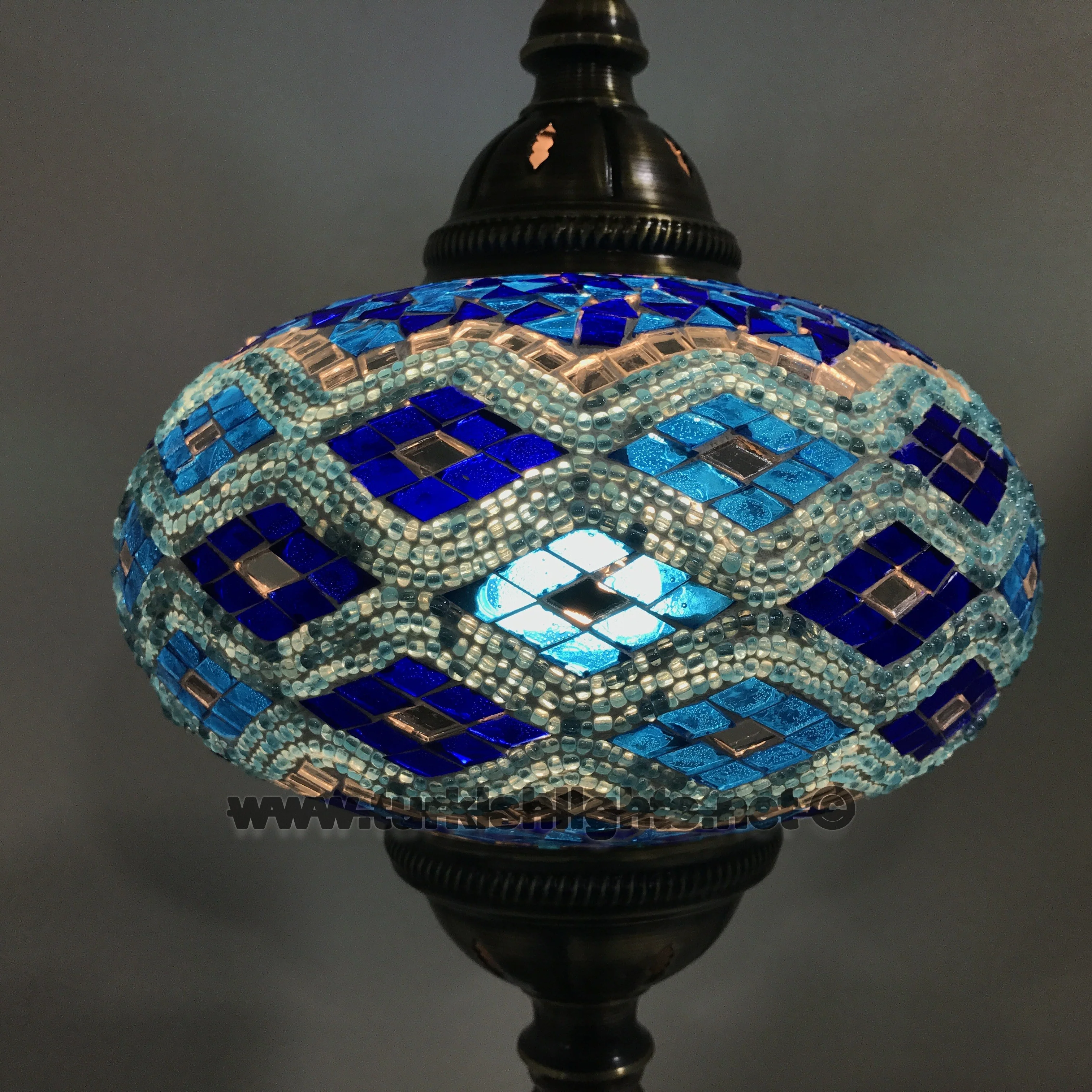 Turkish Mosaic Table Lamp Extra Large Globe ID: TXL-19 - Image 2