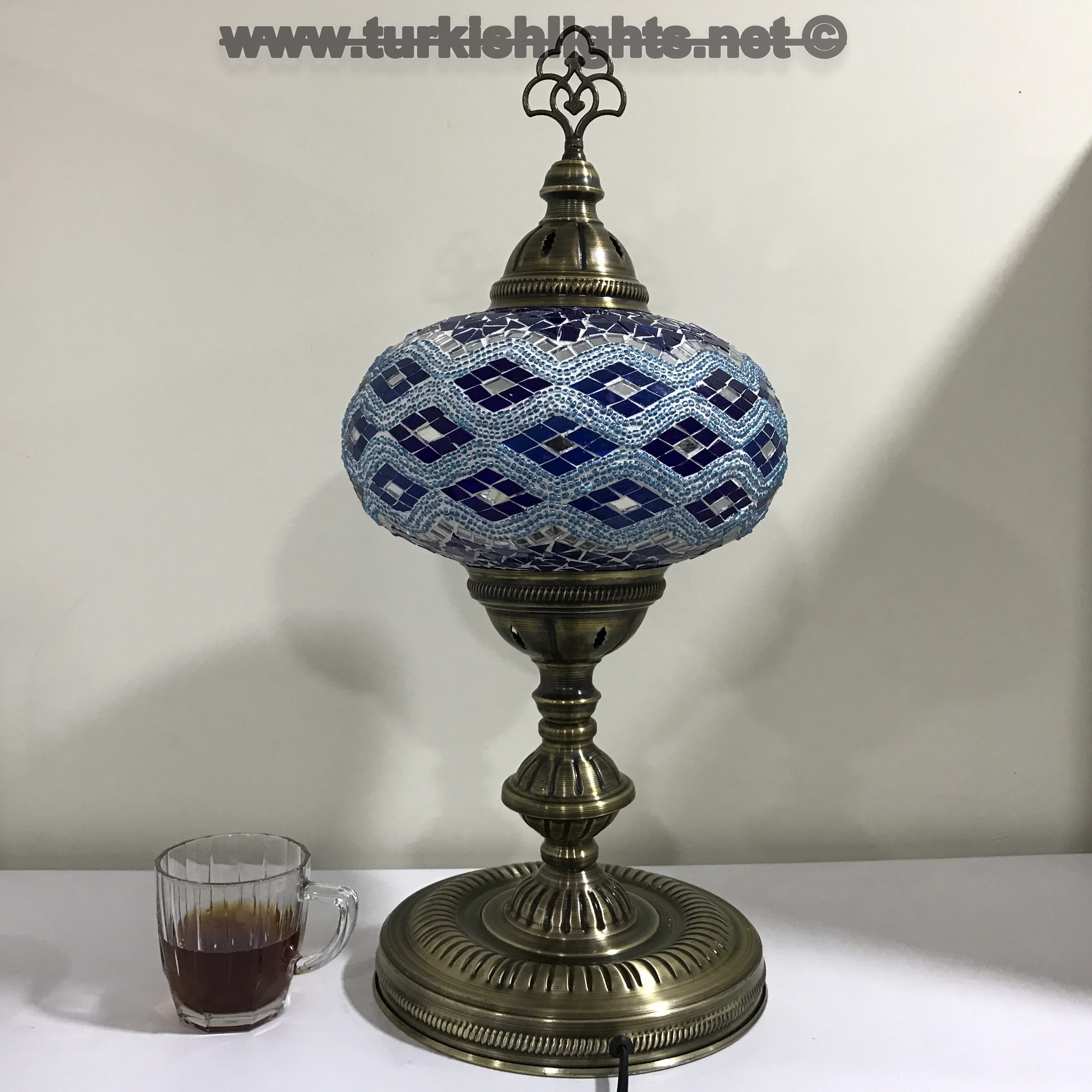 Turkish Mosaic Table Lamp Extra Large Globe ID: TXL-19 - Image 3