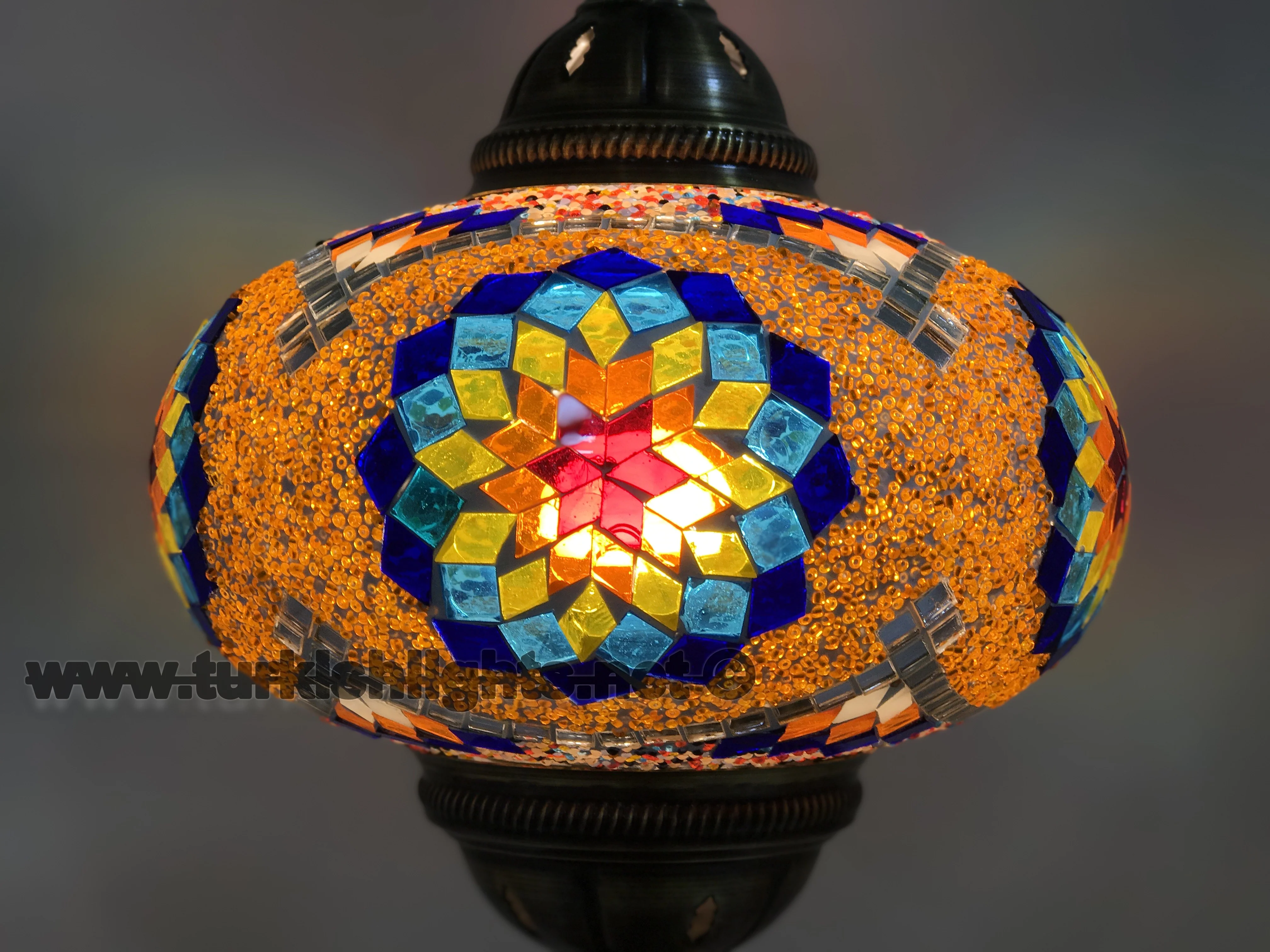 Turkish Mosaic Table Lamp Extra Large Globe ID: TXL-22 - Image 2