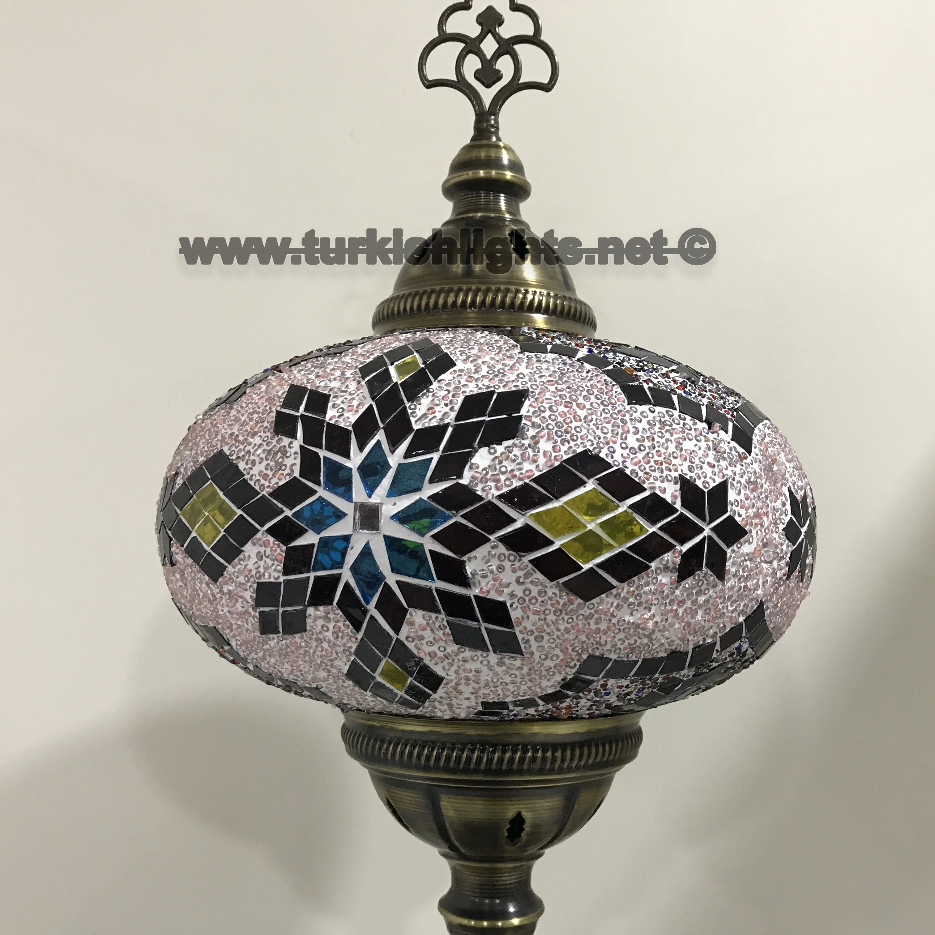 Turkish Mosaic Table Lamp Extra Large Globe ID: TXL-27 - Image 4