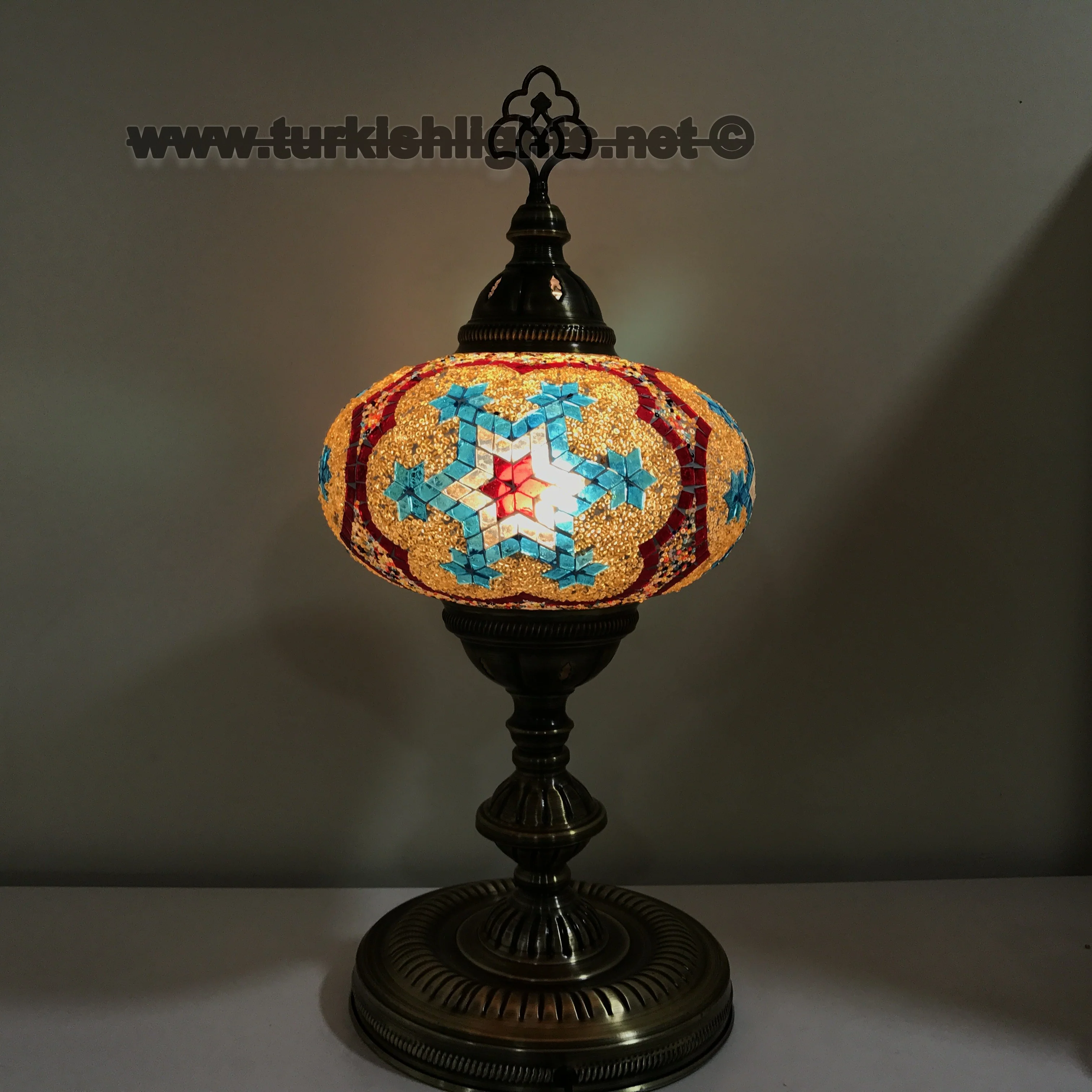 Turkish Mosaic Table Lamp Extra Large Globe ID: TXL-30