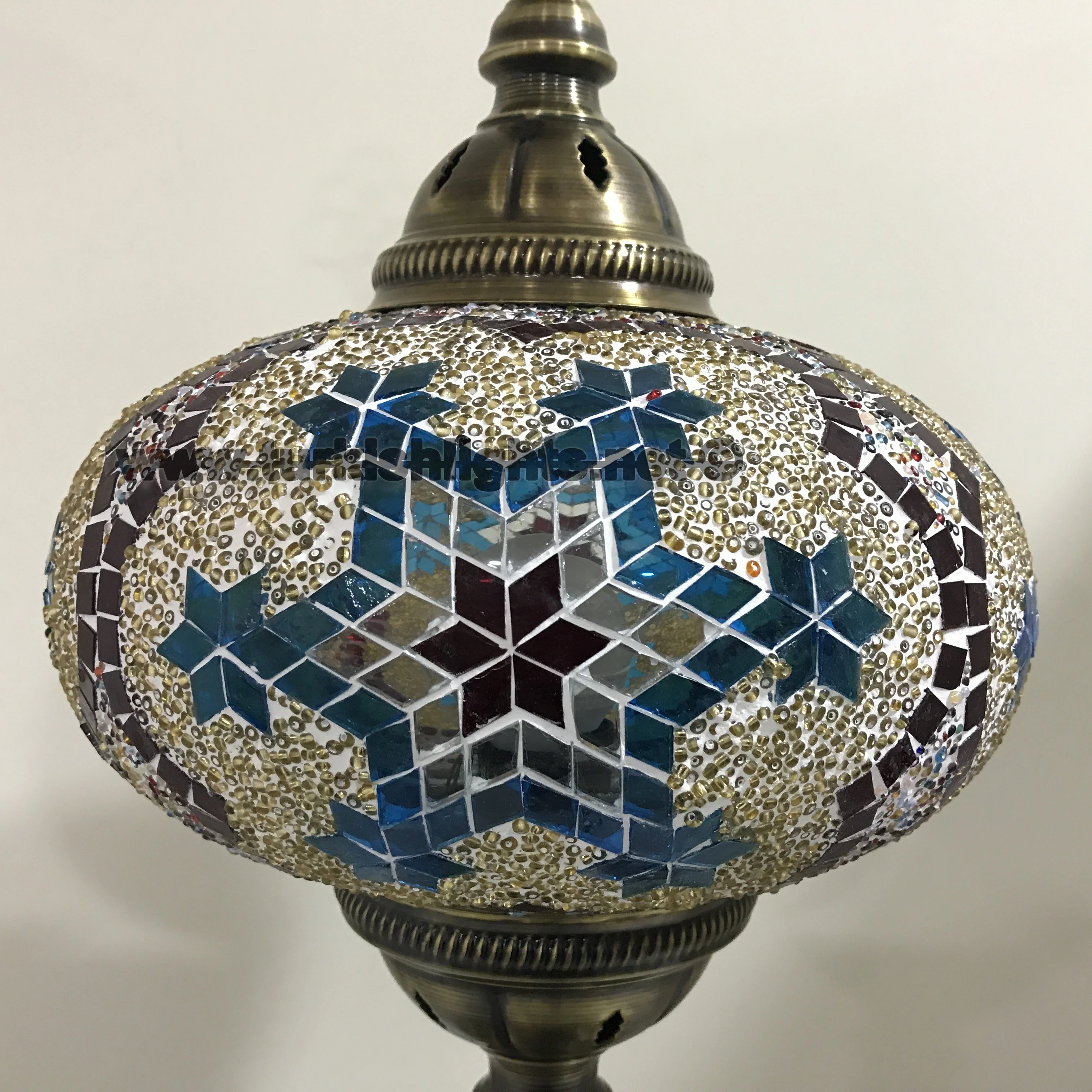 Turkish Mosaic Table Lamp Extra Large Globe ID: TXL-30 - Image 4